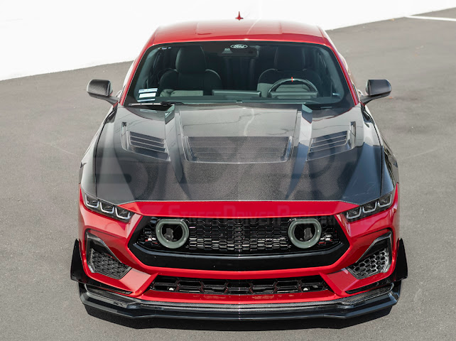 2024-Up Ford Mustang S650 | GTV Style GLOSSY BLACK Add-On Front Lip Splitter Ground Effects