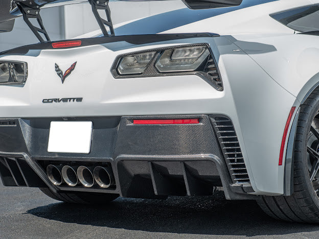 2014-2019 CORVETTE C7 GM FACTORY PACKAGE CARBON FIBER REAR BUMPER DIFFUSER
