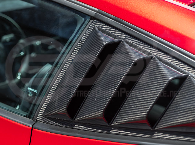 2024-UP FORD MUSTANG S650 | CARBON FIBER SIDE QUARTER WINDOW LOUVER SUN SHADE COVER