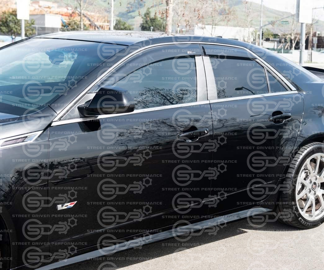 2008-2013 Cadillac CTS | Smoke Tinted Window Rain Deflectors Visors