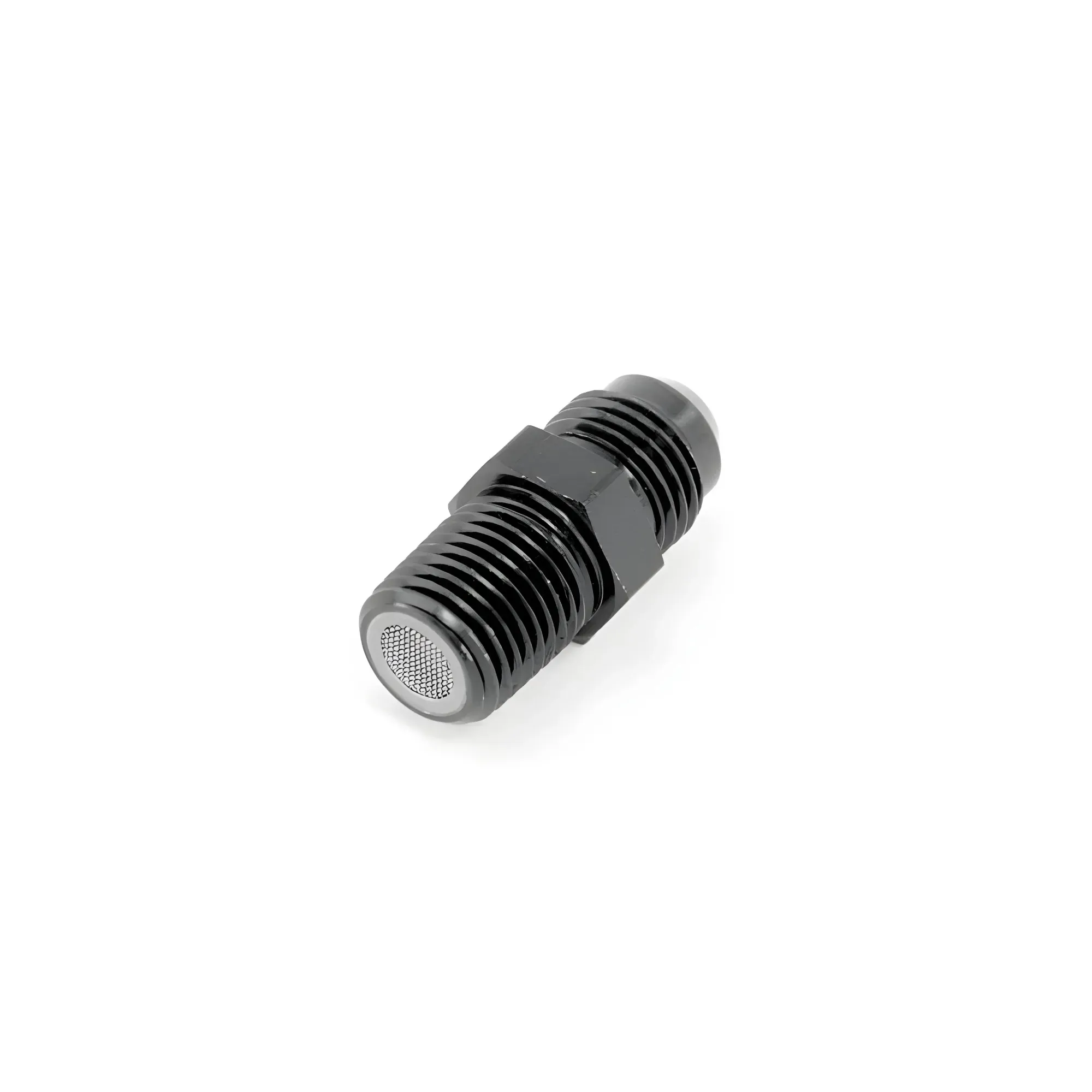 Nitrous Outlet 1/4" NPT x 6AN Straight Filter Fitting- Male/Male (Black)