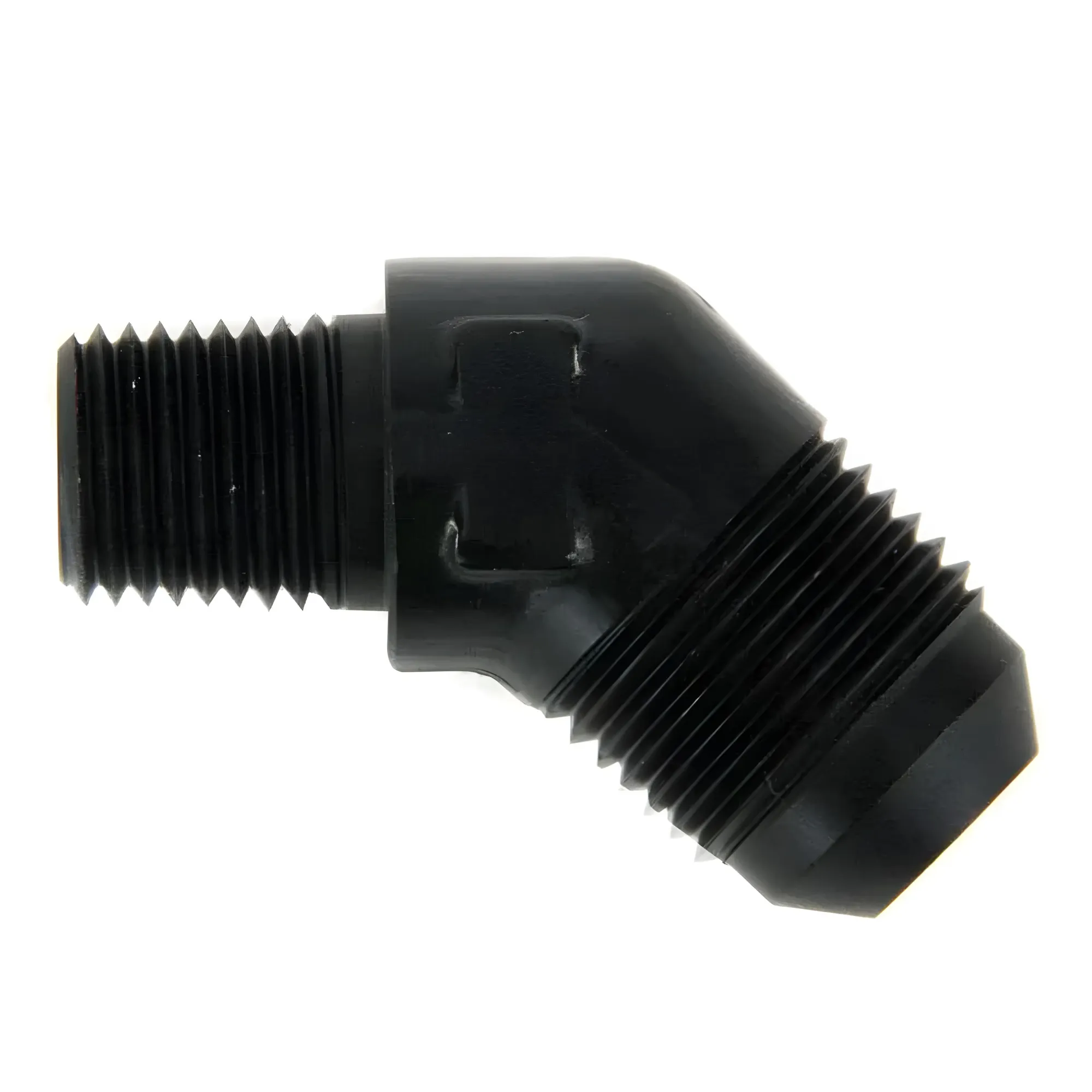 Nitrous Outlet 1/4" NPT x 8AN 45 Degree Fitting - Male /Male (Black)