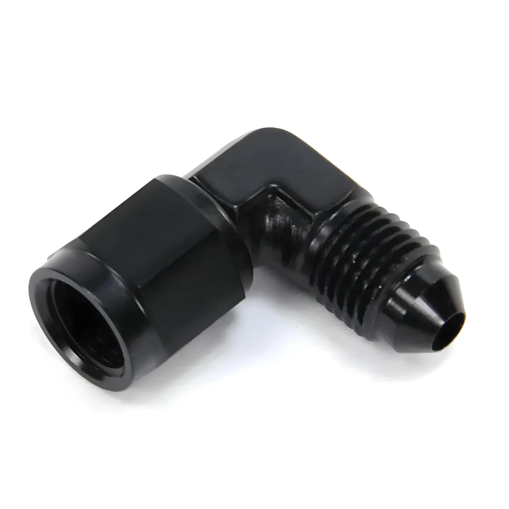 Nitrous Outlet 4AN Swivel x 4AN 90 Degree Fitting - Female/Male (BLACK)