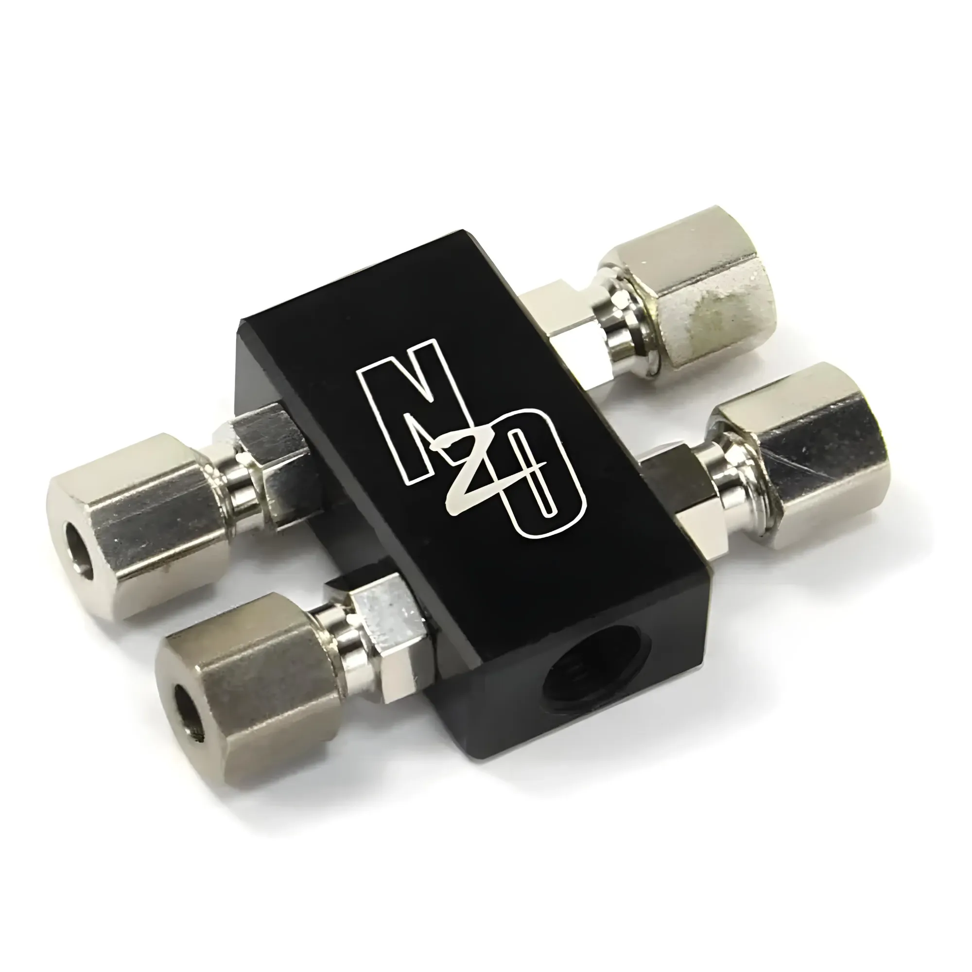 Nitrous Outlet Compact 2 In 4 Out Sensor Port Distribution Block with compression fittings - 1/8