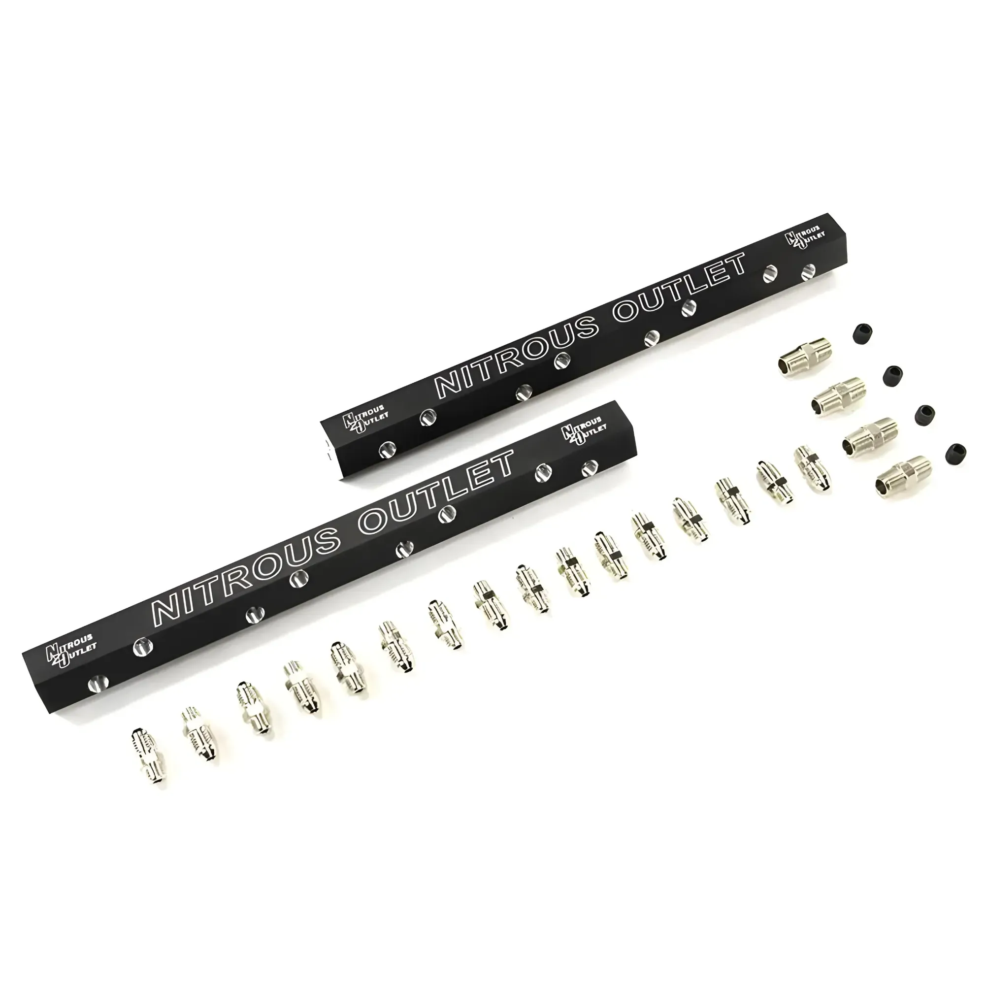 Nitrous Outlet Dual Passage Dual Injection Rail Kit With Fittings for 1997 - UP Corvette -1/8