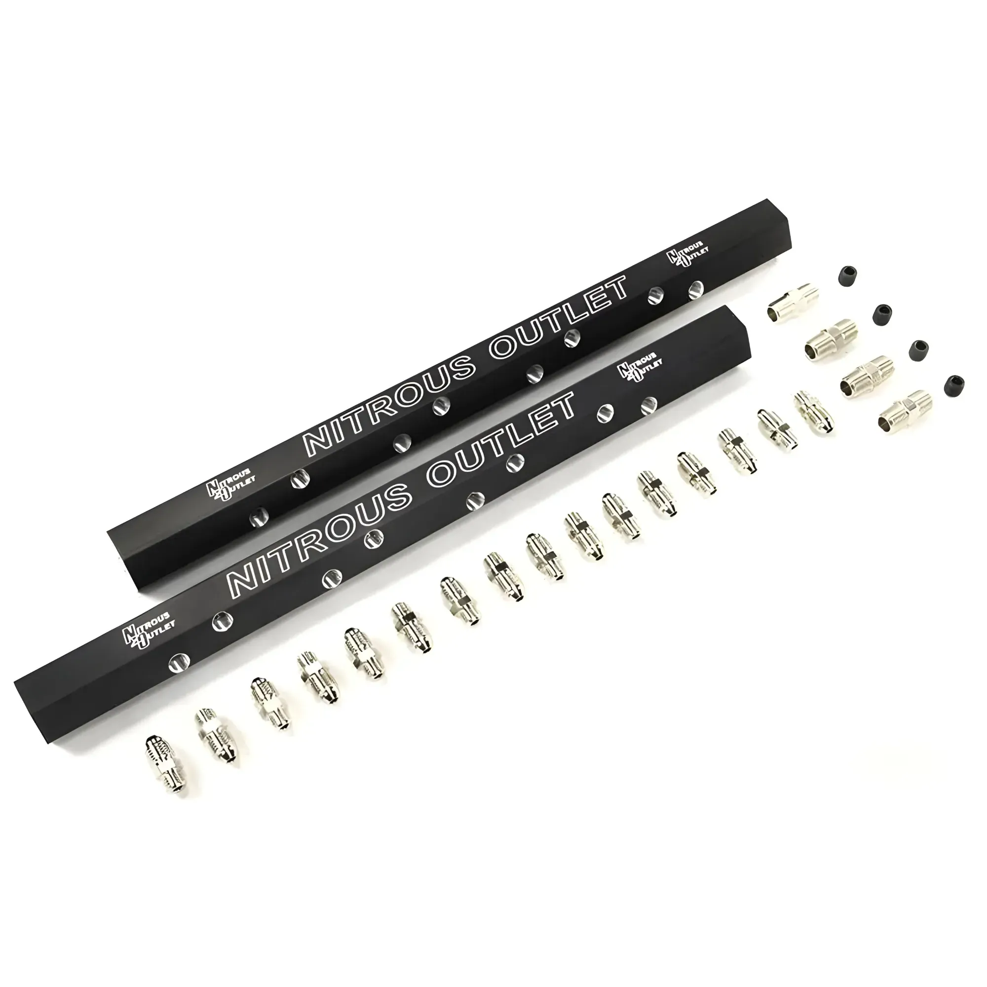 Nitrous Outlet Dual Passage Dual Injection Rail Kit With Fittings for 1998 - 2002 F-body -1/8" NPT Inlets, 5/16-24" Outlet...