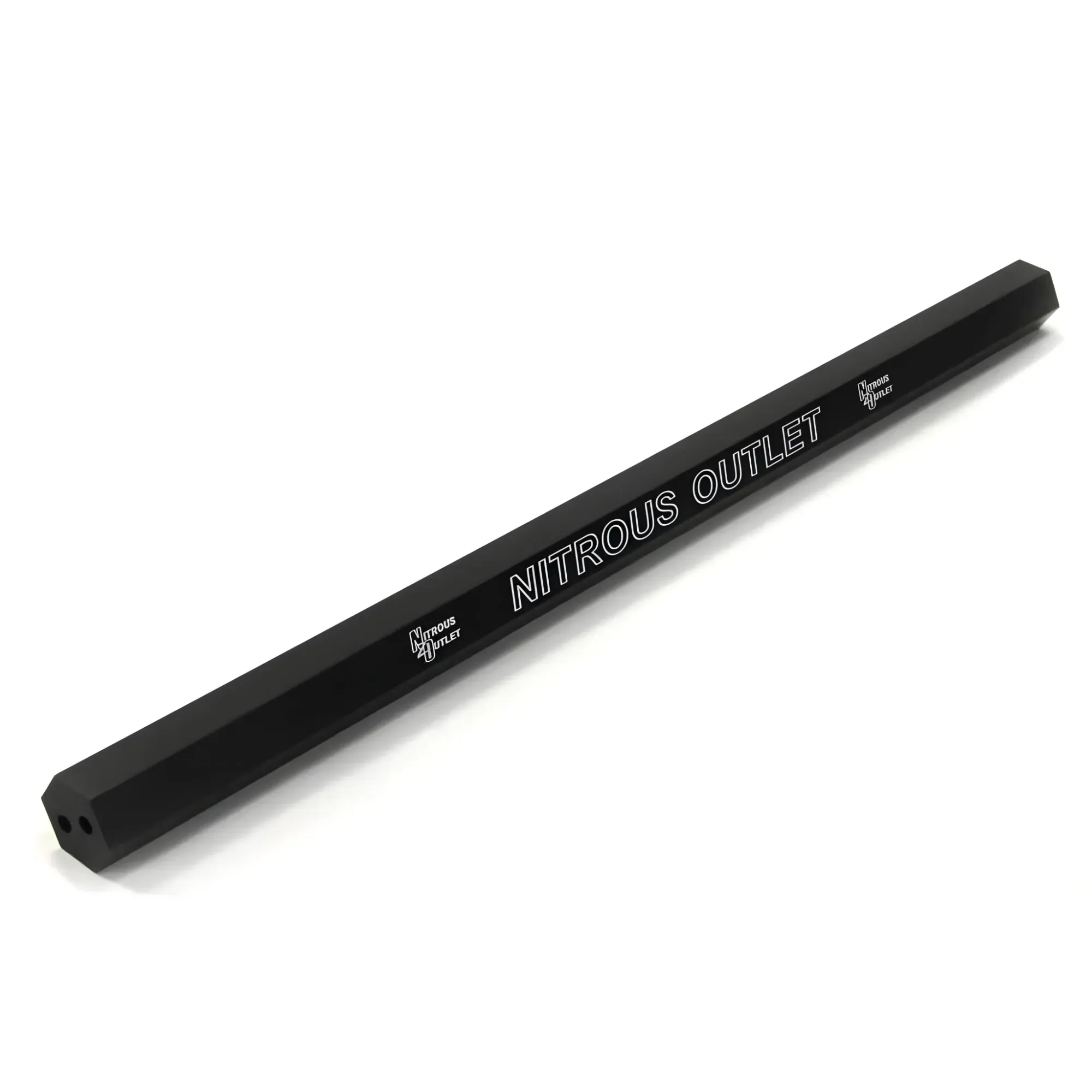 Nitrous Outlet Dual Passage Injection Rail - Single Rail, Anodized black, Laser Marked, No Fittings, 18" Long