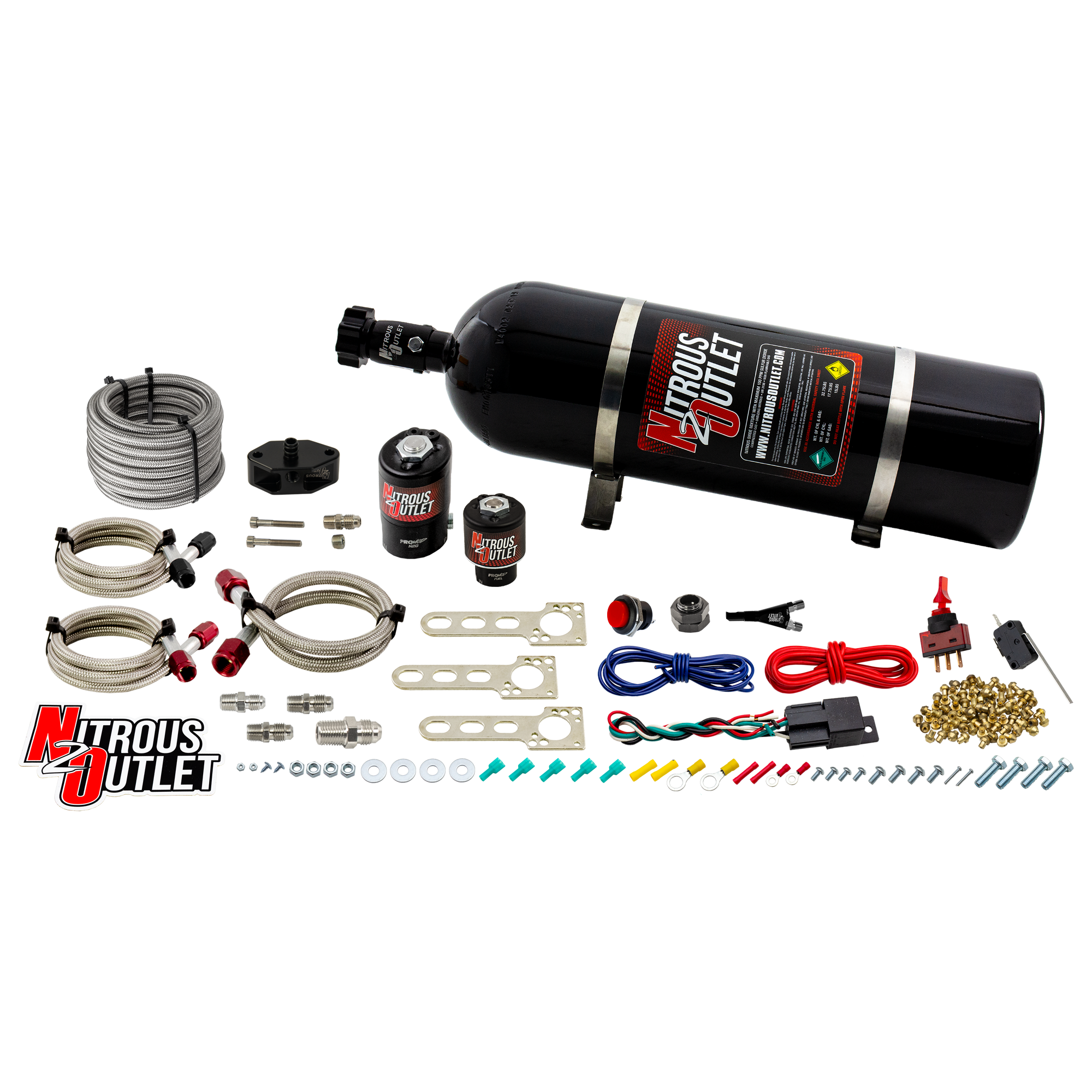 Nitrous Outlet Ford 1999-2004 Mustang 4.6L 2V, Cobra 4.6L 4V, Lightning 5.4L 2V EFI Single Nozzle System - Gas/E85 (5-55ps...