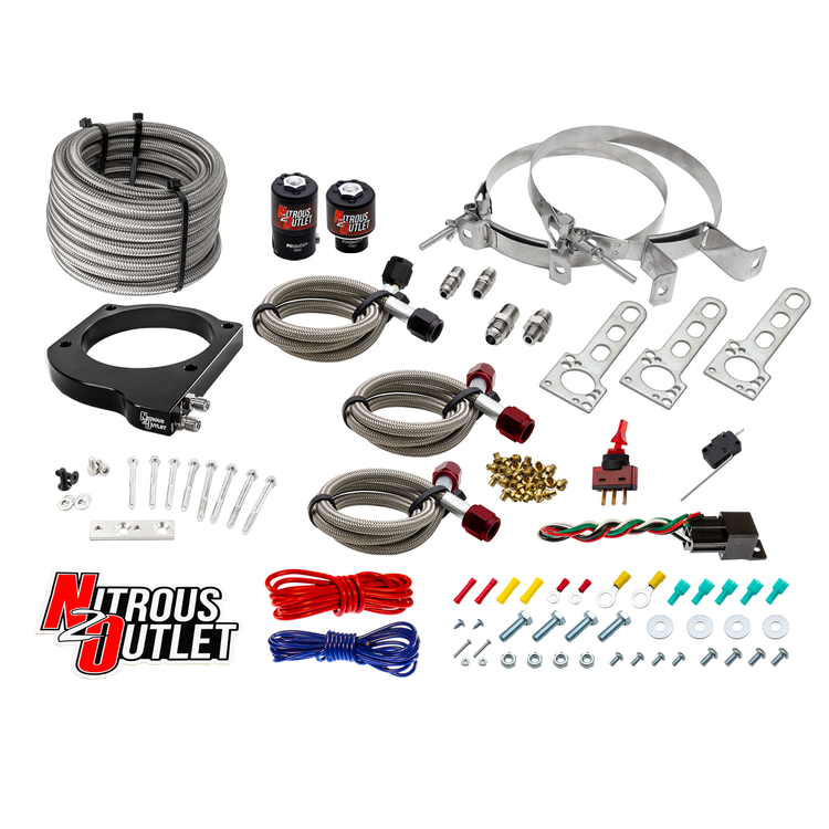 Nitrous Outlet GM 102mm LSX Plate System - Gas/E85 (5-55psi)(50-200HP)(No Bottle)(1997-2004 Corvette Requires Part # 00-42...