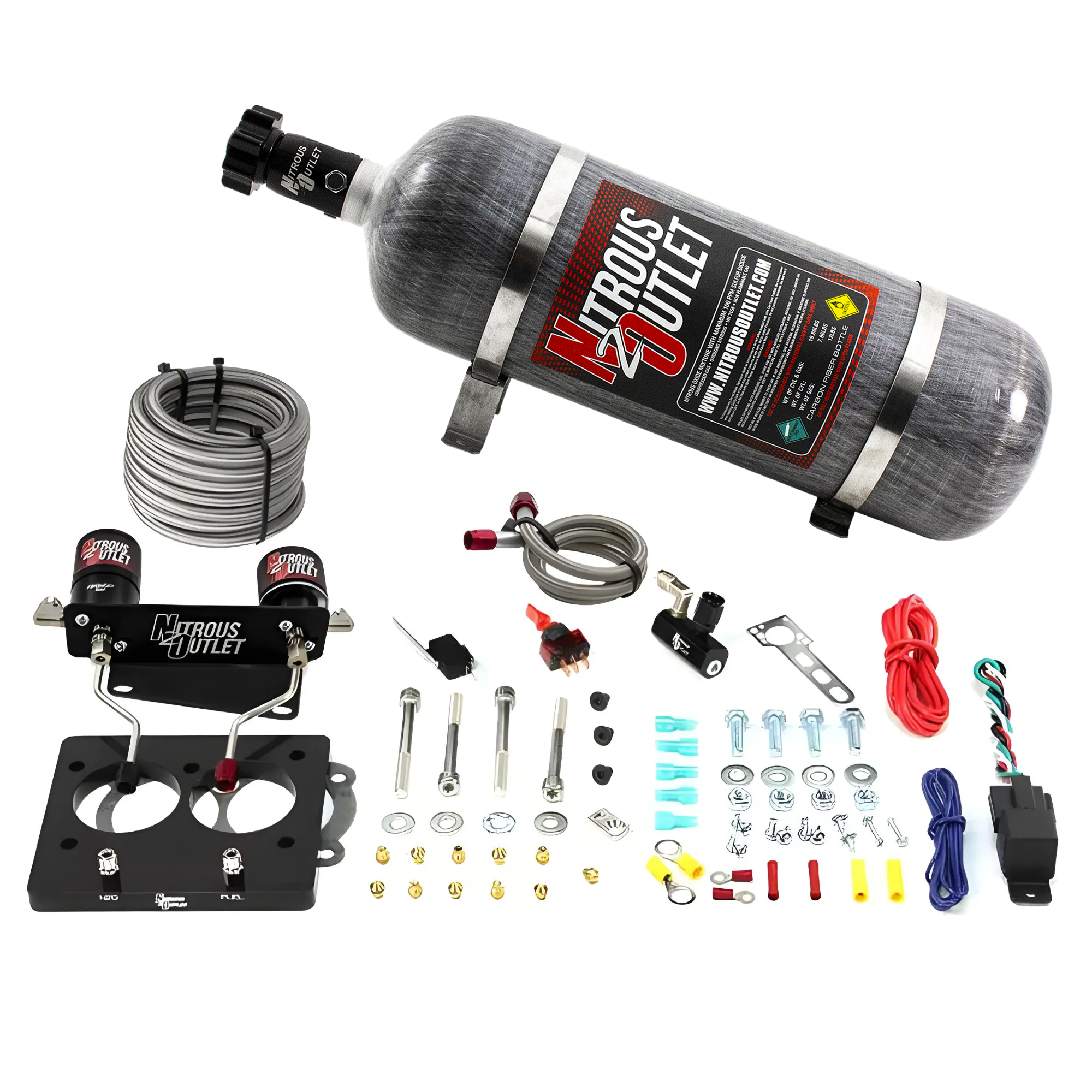 Nitrous Outlet GM/Pontiac 52mm 1993-1997 Camaro/Firebird/Impala LT1 Hard-line Plate System - Gas/E85 (5-55psi)(50-200HP)(1...