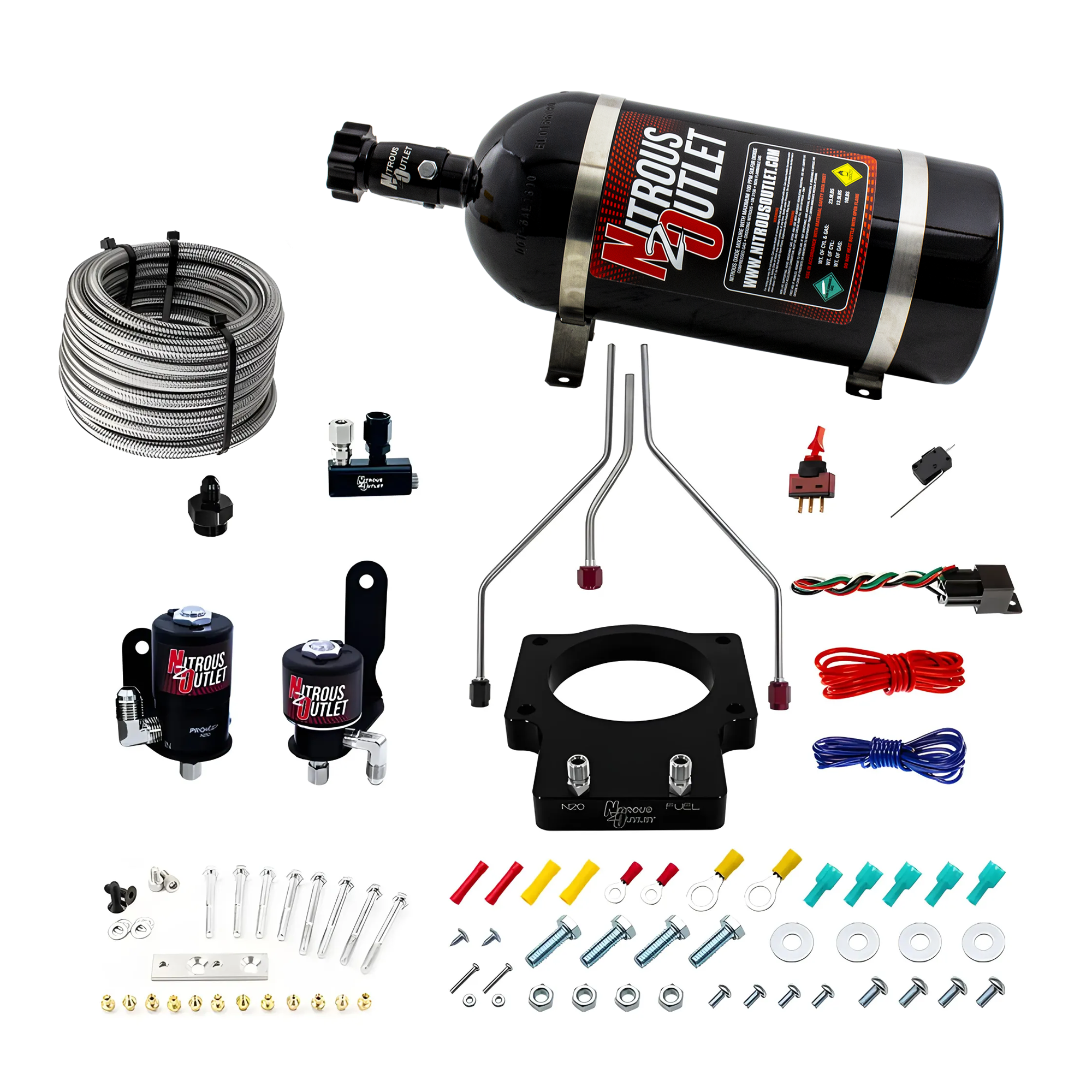 Nitrous Outlet GM/Pontiac 90mm Fast Intake 1998-2002 Camaro/Firebird Hard-line Plate System - Gas/E85 (5-55psi)(50-200HP)(...
