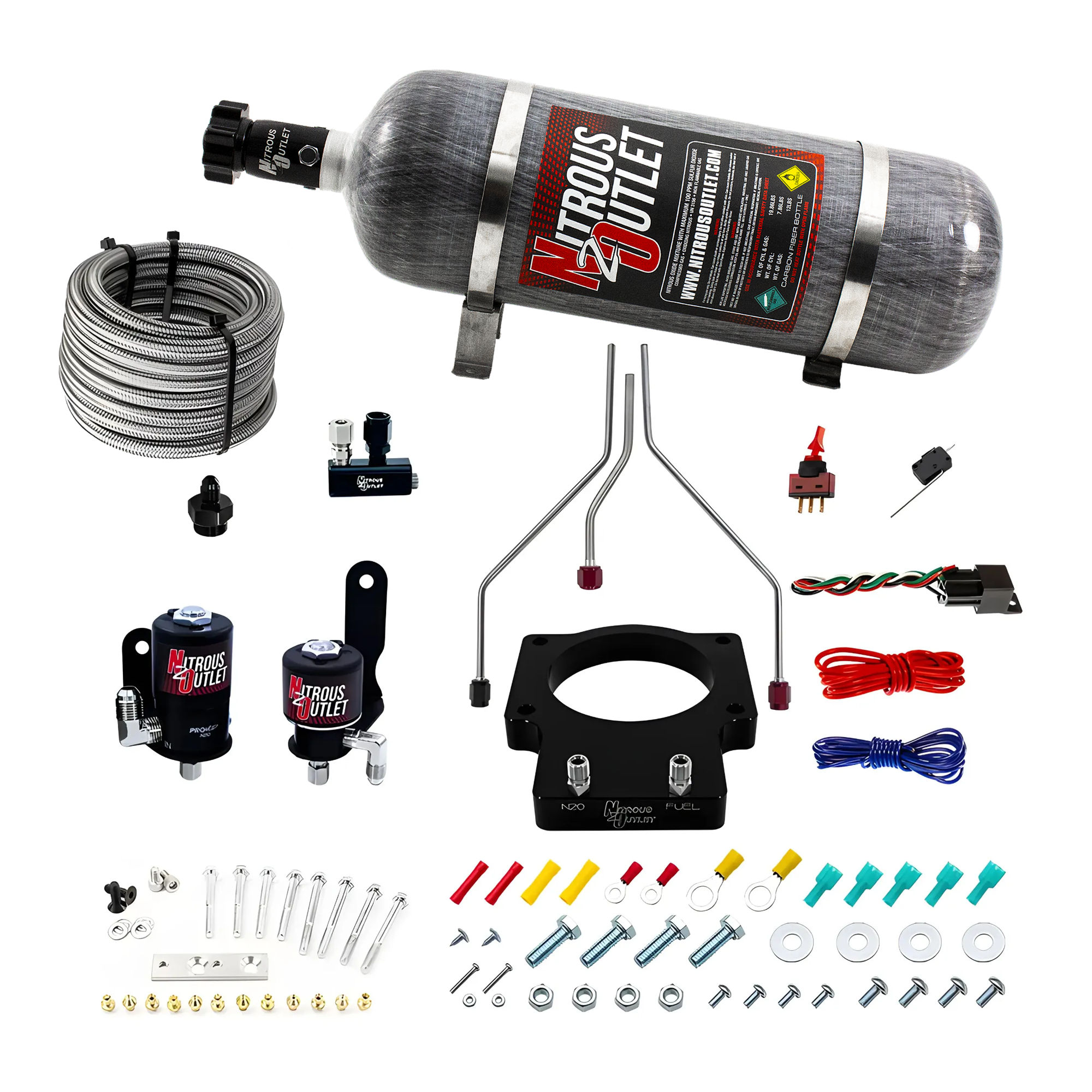Nitrous Outlet GM/Pontiac 90mm Fast Intake 1998-2002 Camaro/Firebird Hard-line Plate System - Gas/E85 (5-55psi)(50-200HP)(...