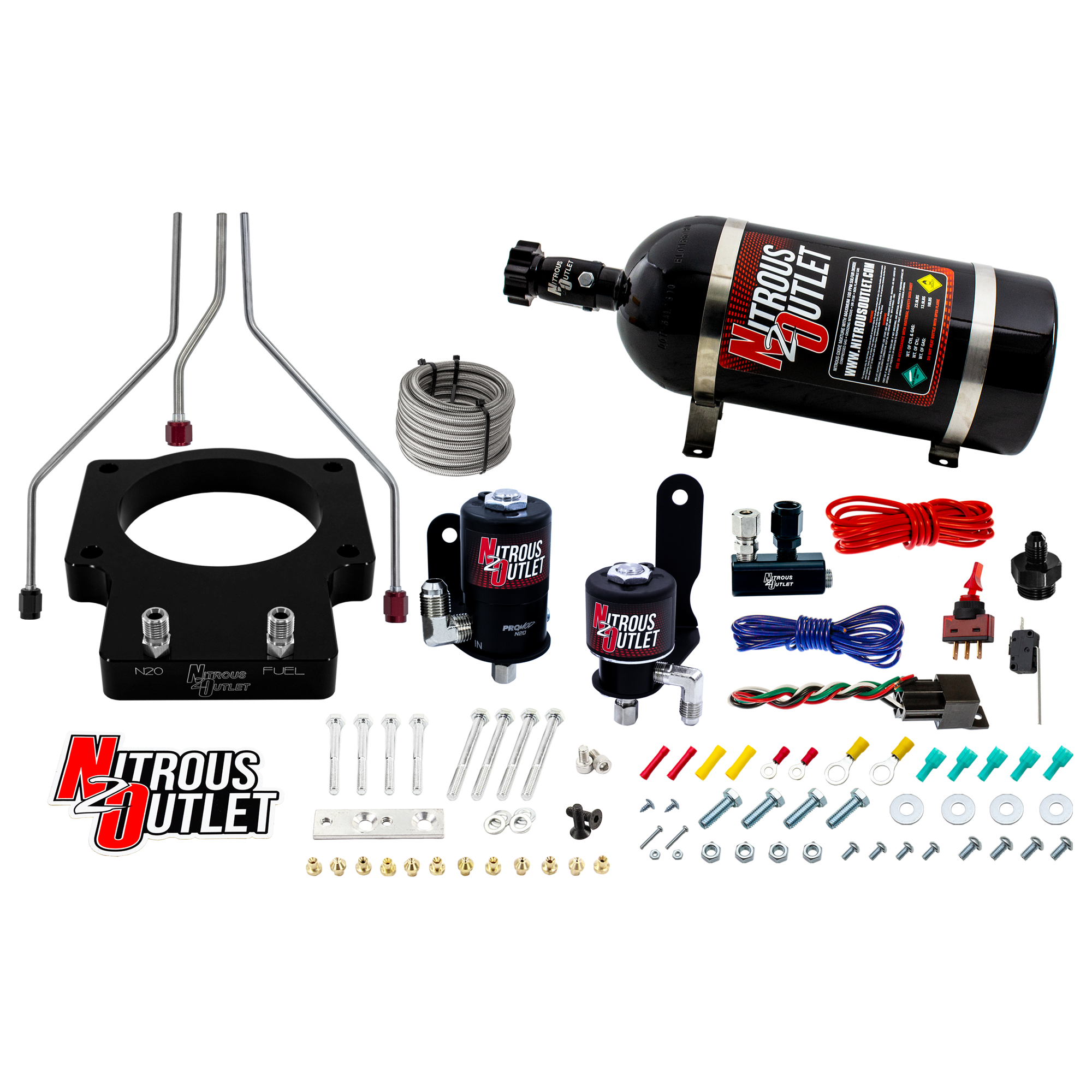 Nitrous Outlet GM/Pontiac 92mm Fast Intake 1998-2002 Camaro/Firebird Hard-line Plate System - Gas/E85 (5-55psi)(50-200HP)(...