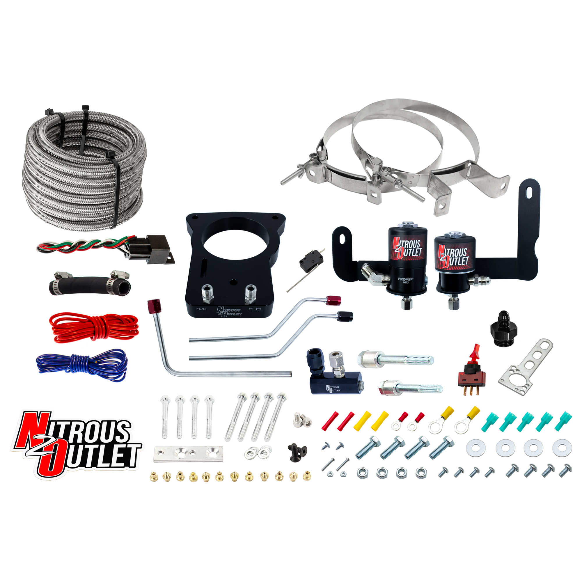 Nitrous Express 1997-2020 Chevrolet C5-C8 Corvette GM LS 78mm 3-Bolt Nitrous Plate Kit (50-350HP) w/10lb Bottle main image 0