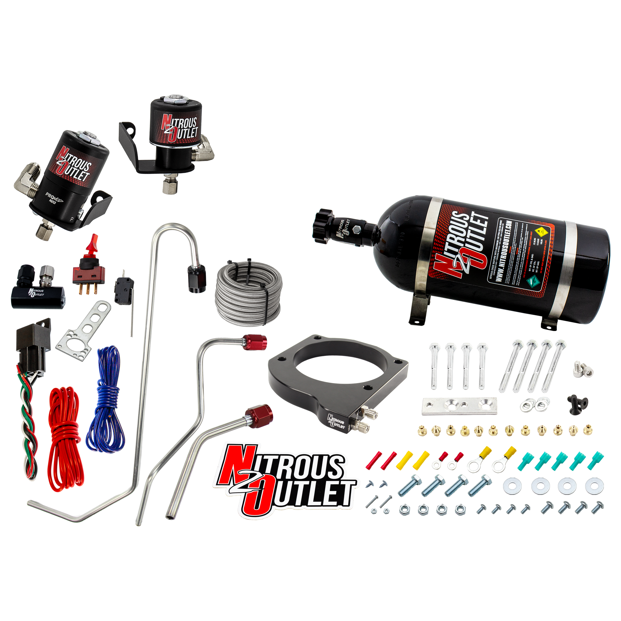 Nitrous Outlet GM 102mm MSD LS7 Atomic AirForce Intake Hard-line Plate System - Factory-Style Fuel Rails/2006-2019 Corvett...