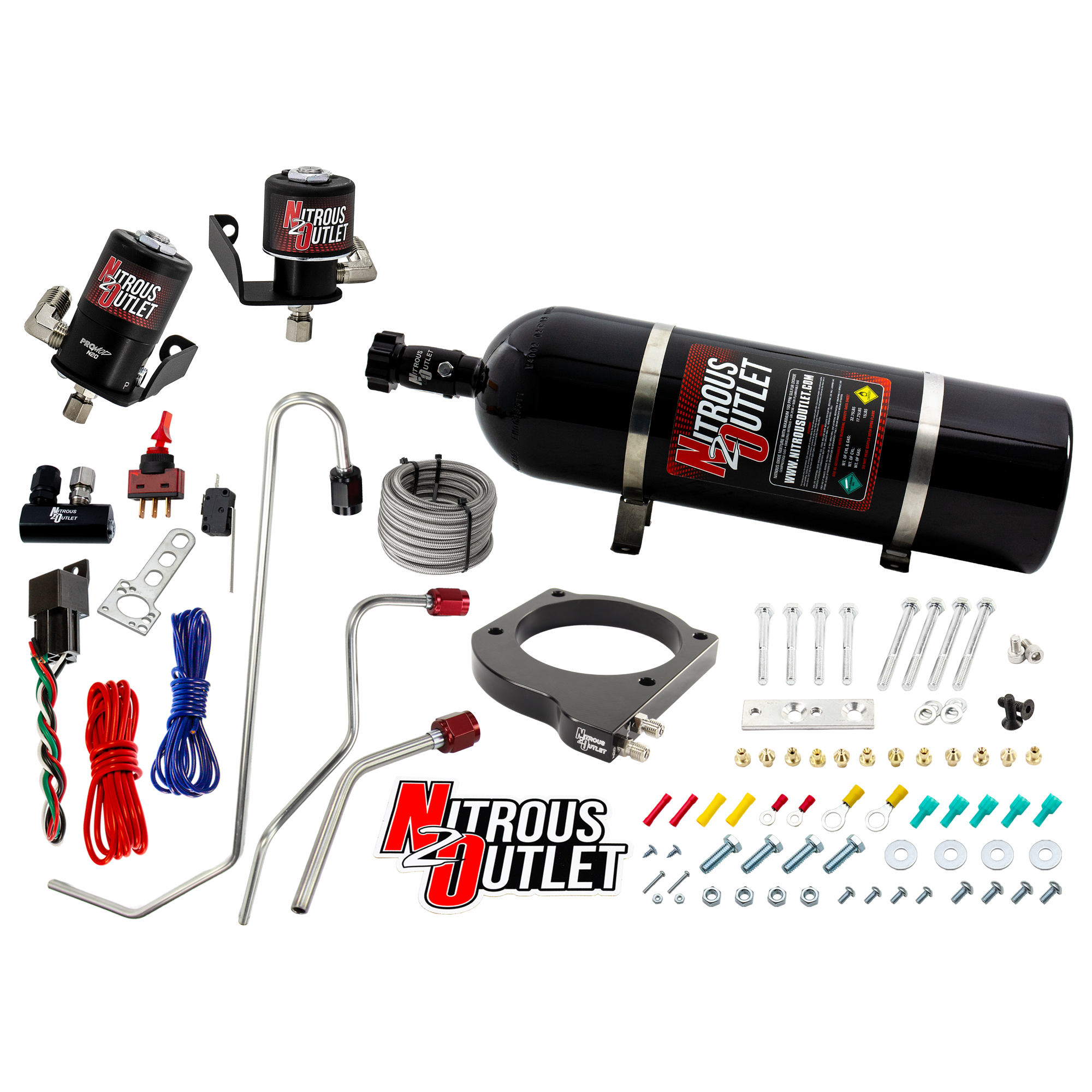 Nitrous Outlet GM 102mm MSD LS7 Atomic AirForce Intake Hard-line Plate System - Factory-Style Fuel Rails/2006-2019 Corvett...