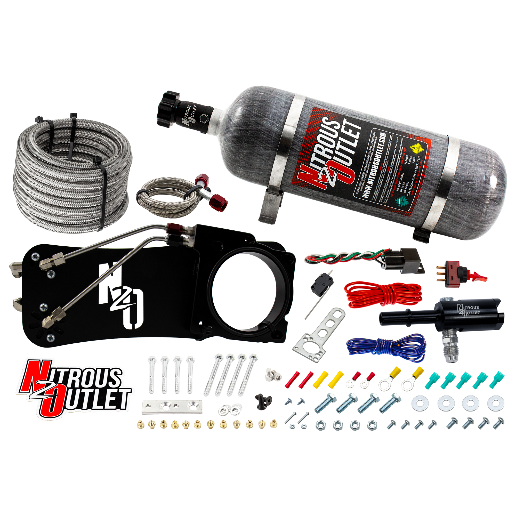 Nitrous Outlet Dodge 80mm 2009-2019 Challenger/Charger/300C/2005-2008 Magnum 5.7L Hemi  Intake Hard-line Plate System  - G...