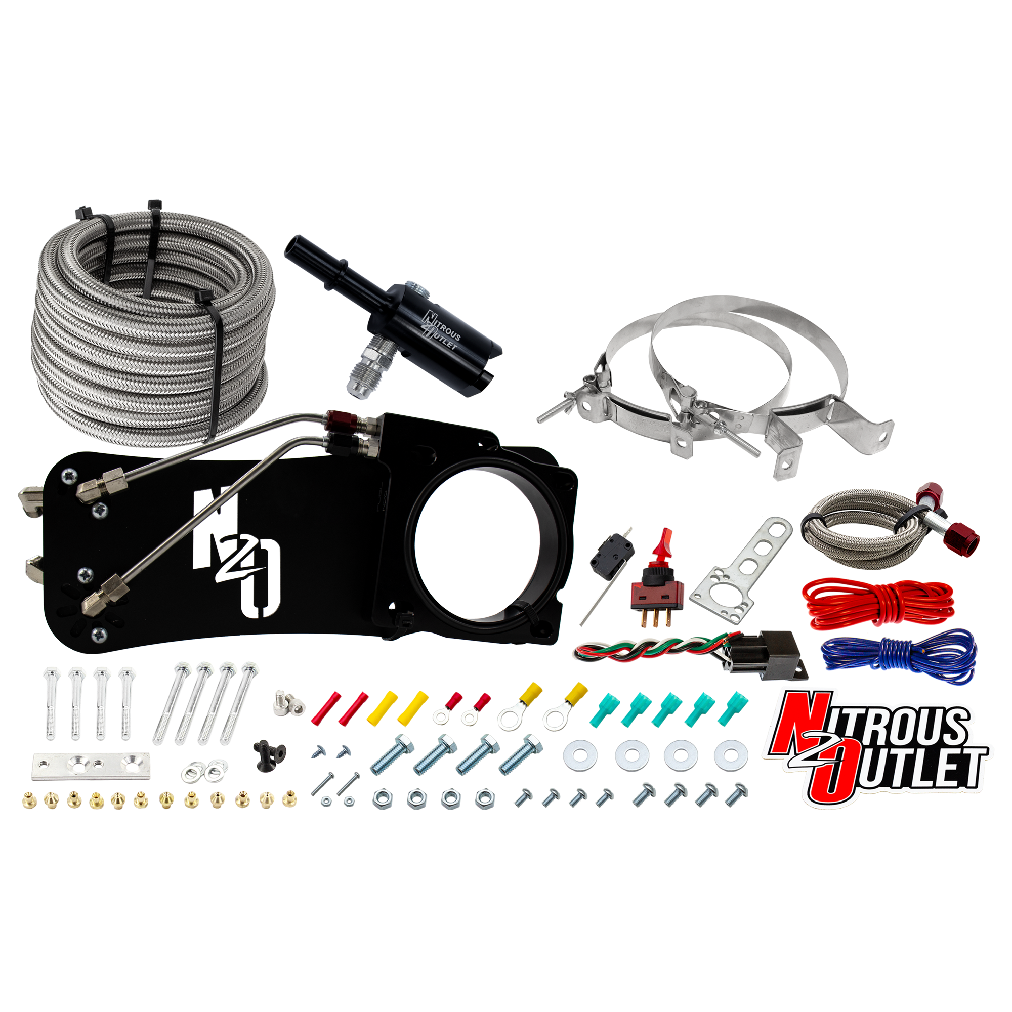 Nitrous Outlet Dodge 85mm 2009-2019 Challenger/Charger/300C/2005-2008 Magnum 5.7L Hemi  Intake Hard-line Plate System - Ga...