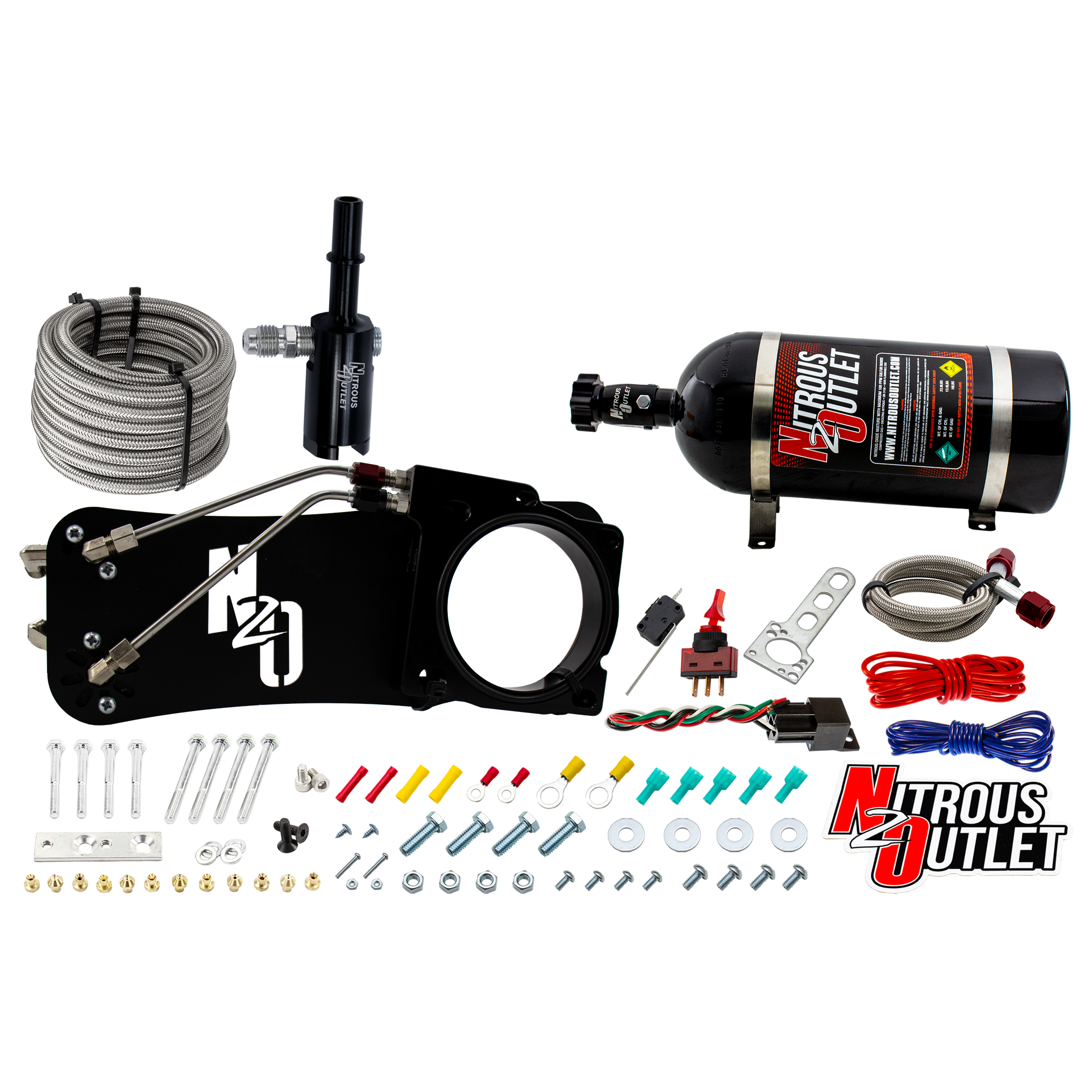 Nitrous Outlet Dodge 85mm 2009-2019 Challenger/Charger/300C/2005-2008 Magnum 5.7L Hemi  Intake Hard-line Plate System  - G...
