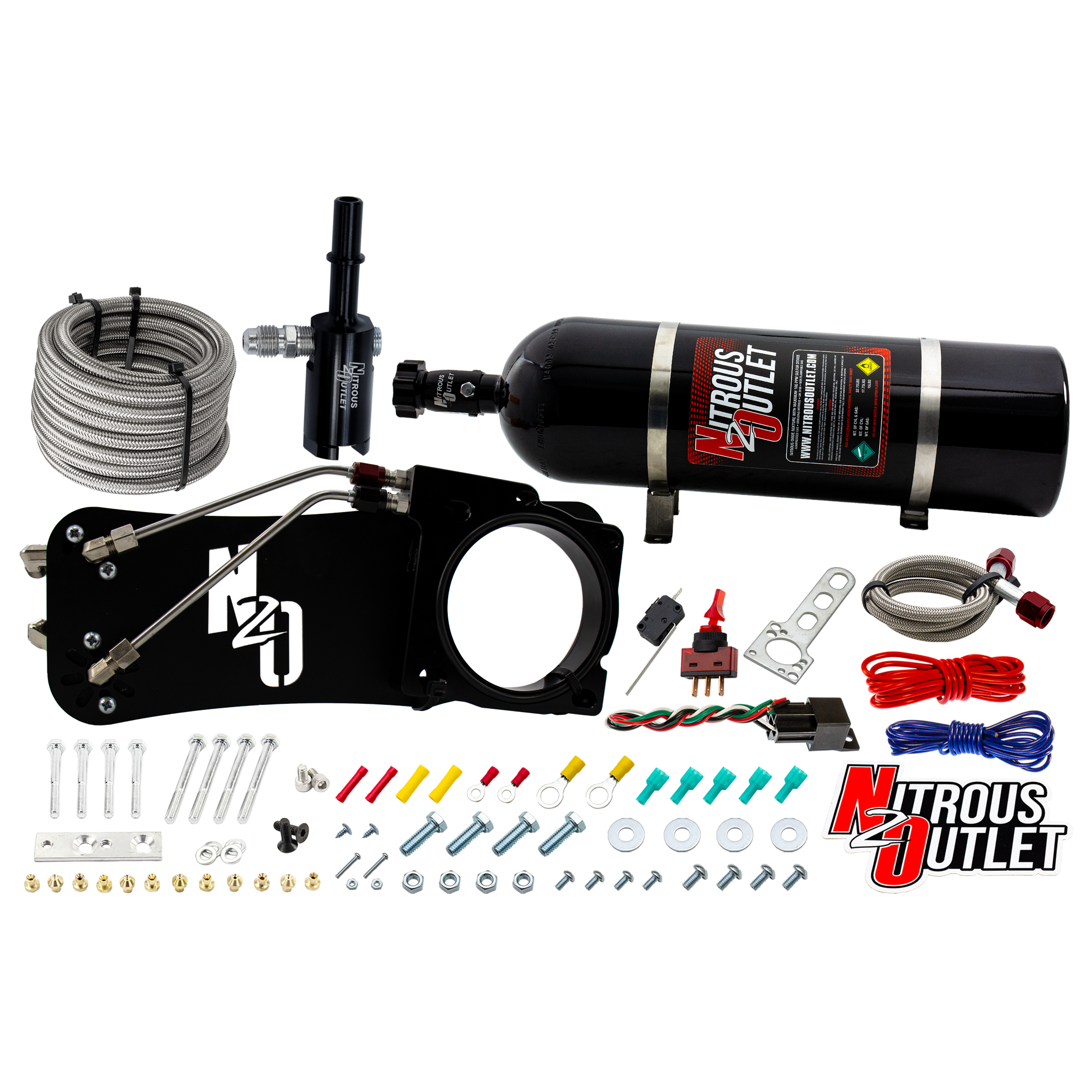 Nitrous Outlet Dodge 85mm 2009-2019 Challenger/Charger/300C/2005-2008 Magnum 5.7L Hemi  Intake Hard-line Plate System  - G...