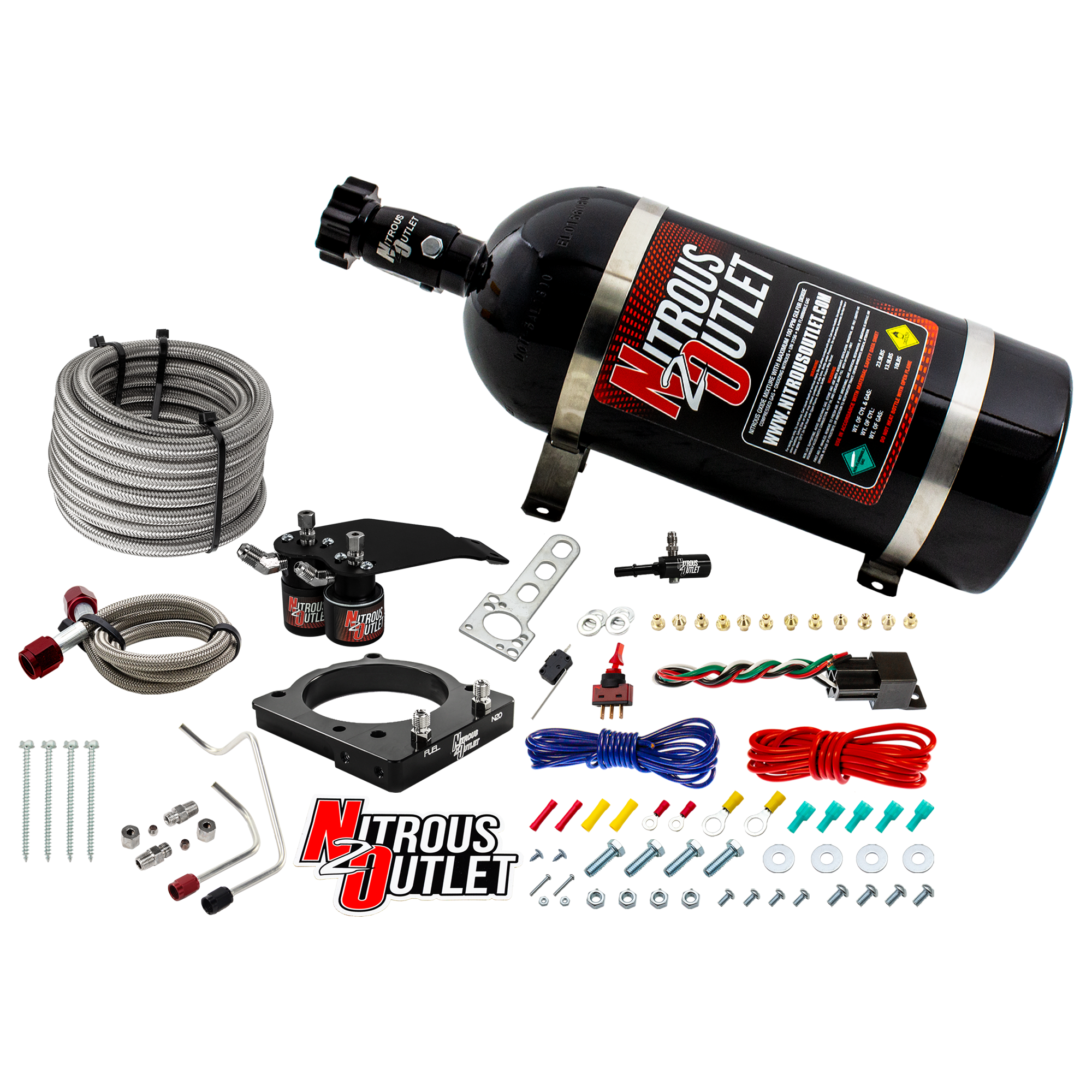 Nitrous Outlet Dodge 2011-2019 Challenger/Charger/SRT8 Jeep/2018-2019 Durango 6.4L Hemi Hardline Plate System - Gas/E85 (5...