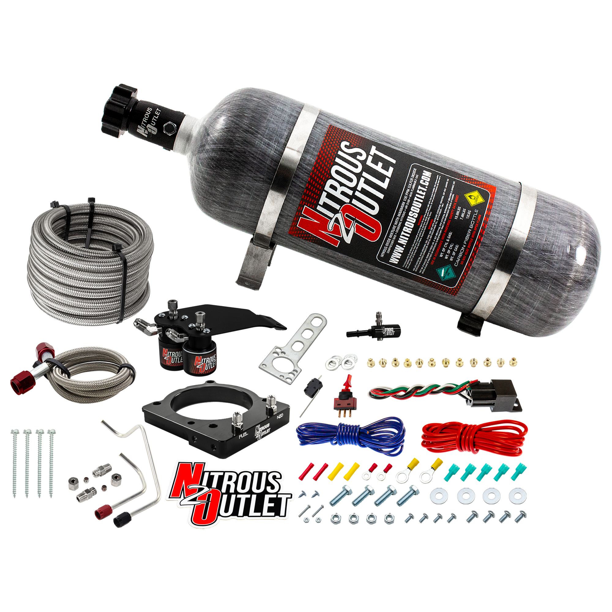 Nitrous Outlet Dodge 2011-2019 Challenger/Charger/SRT8 Jeep/2018-2019 Durango 6.4L Hemi Hardline Plate System - Gas/E85 (5...