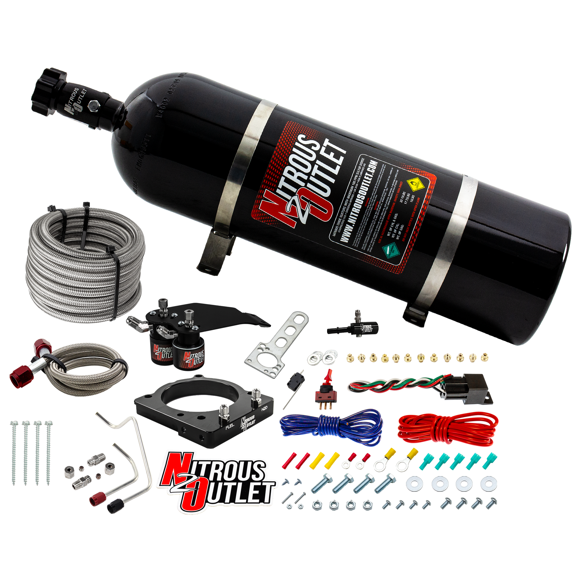 Nitrous Outlet Dodge 2011-2019 Challenger/Charger/SRT8 Jeep/2018-2019 Durango 6.4L Hemi Hardline Plate System - Gas/E85 (5...