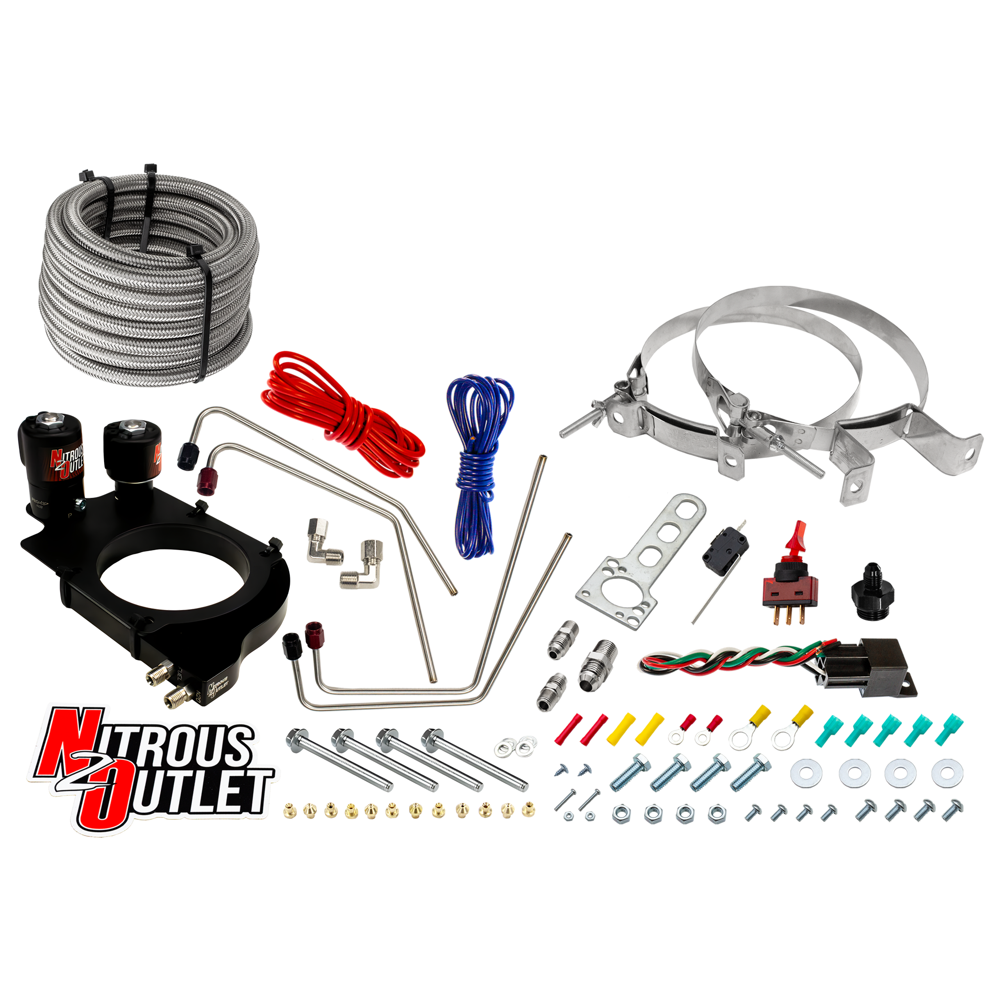 Nitrous Outlet GM Truck Holley Hi-Ram 102mm Throttle Body Hard-line Plate Plate System - Passenger Side/Excludes Fuel Supp...