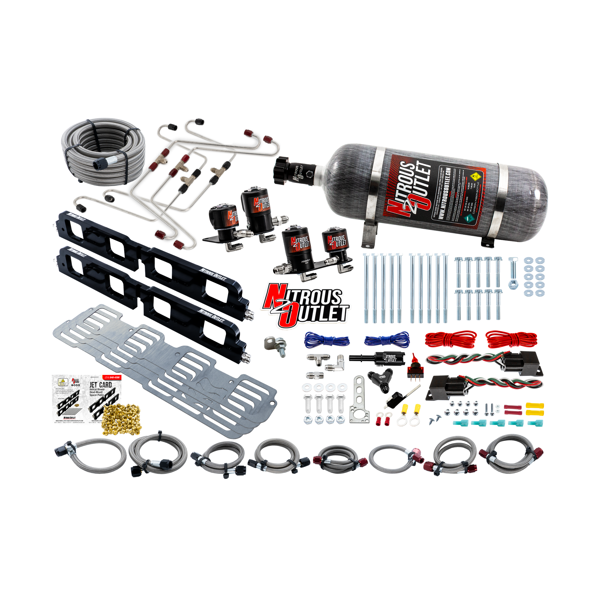 Nitrous Outlet 5.7, 6.1, & 6.4 2008-2023 Eagle & Apache Head Spacer Plate System �� Gas/E85 (45-55psi)(130-400HP)(12LB Bot...