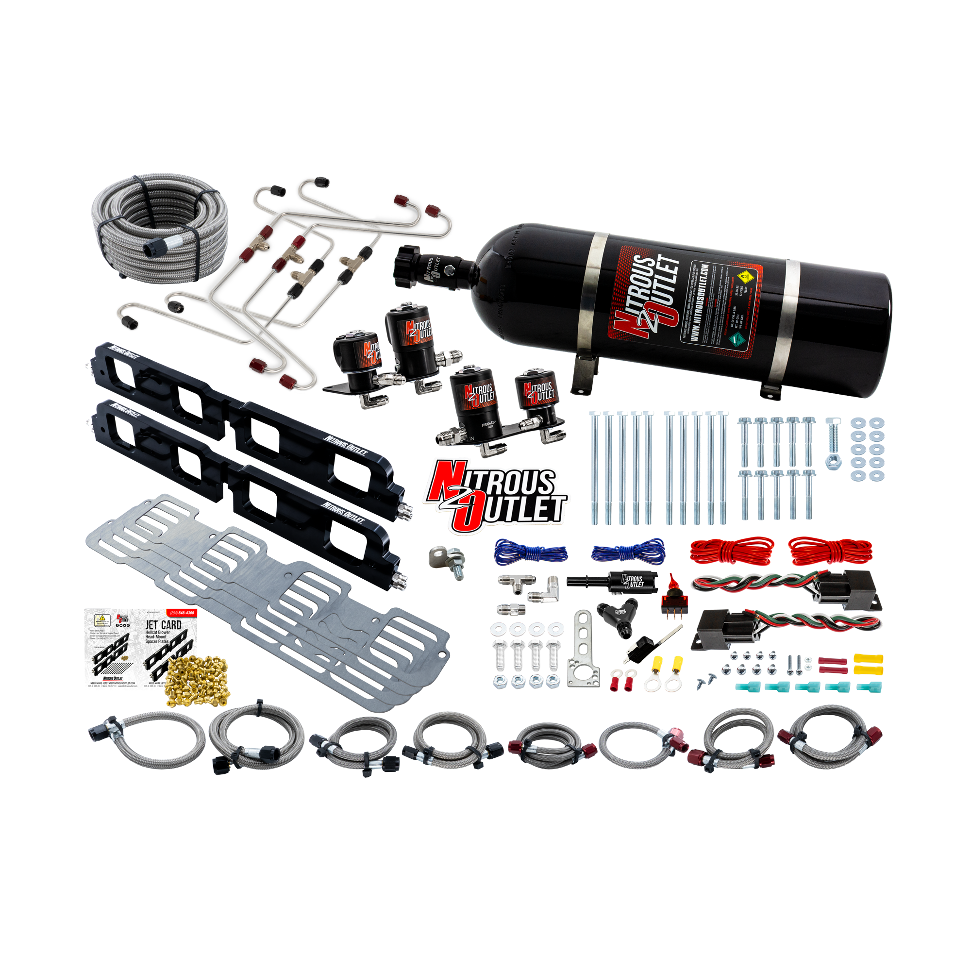Nitrous Outlet 5.7, 6.1, & 6.4 2008-2023 Eagle & Apache Head Spacer Plate System �� Gas/E85 (45-55psi)(130-400HP)(15LB Bot...