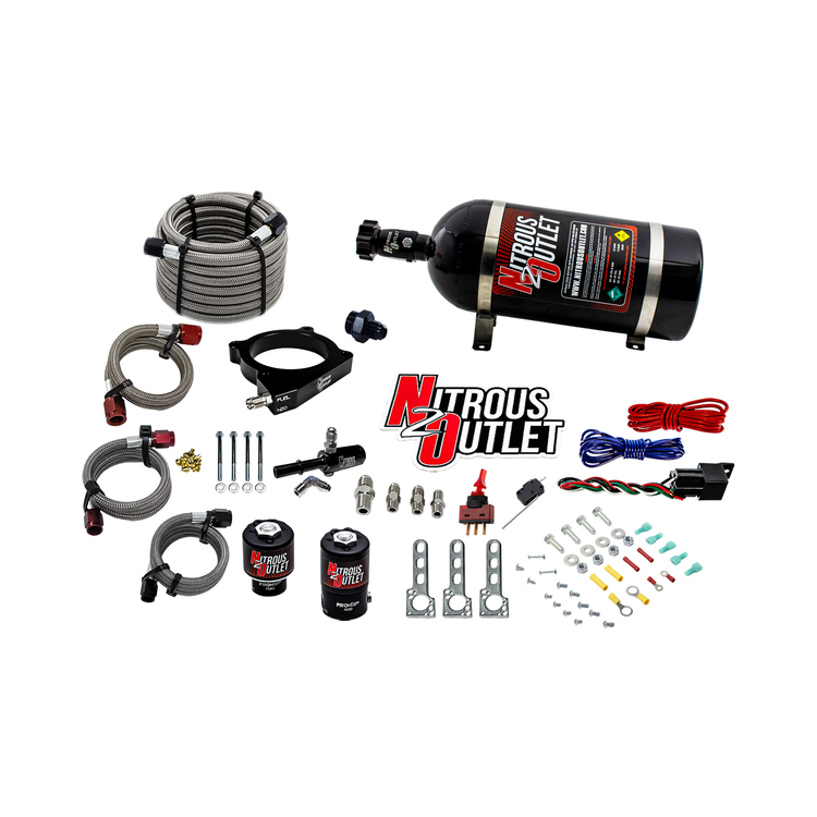 Nitrous Outlet 2020�2026 Ford 7.3L OEM Godzilla Universal Throttle Body Plate Nitrous System (50�200 HP / 400+ HP Capable)(10 lb bottle)