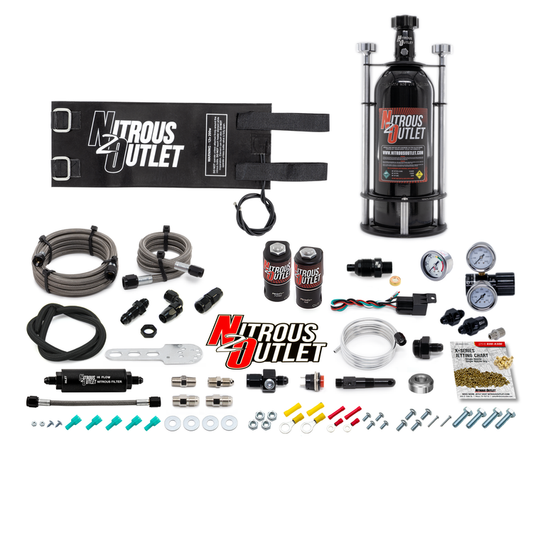 Nitrous Outlet Level 1 Dry Single Nozzle Boost-N-Juice System Package (35-200 HP)(Vertical Mount)(5lb Bottle)