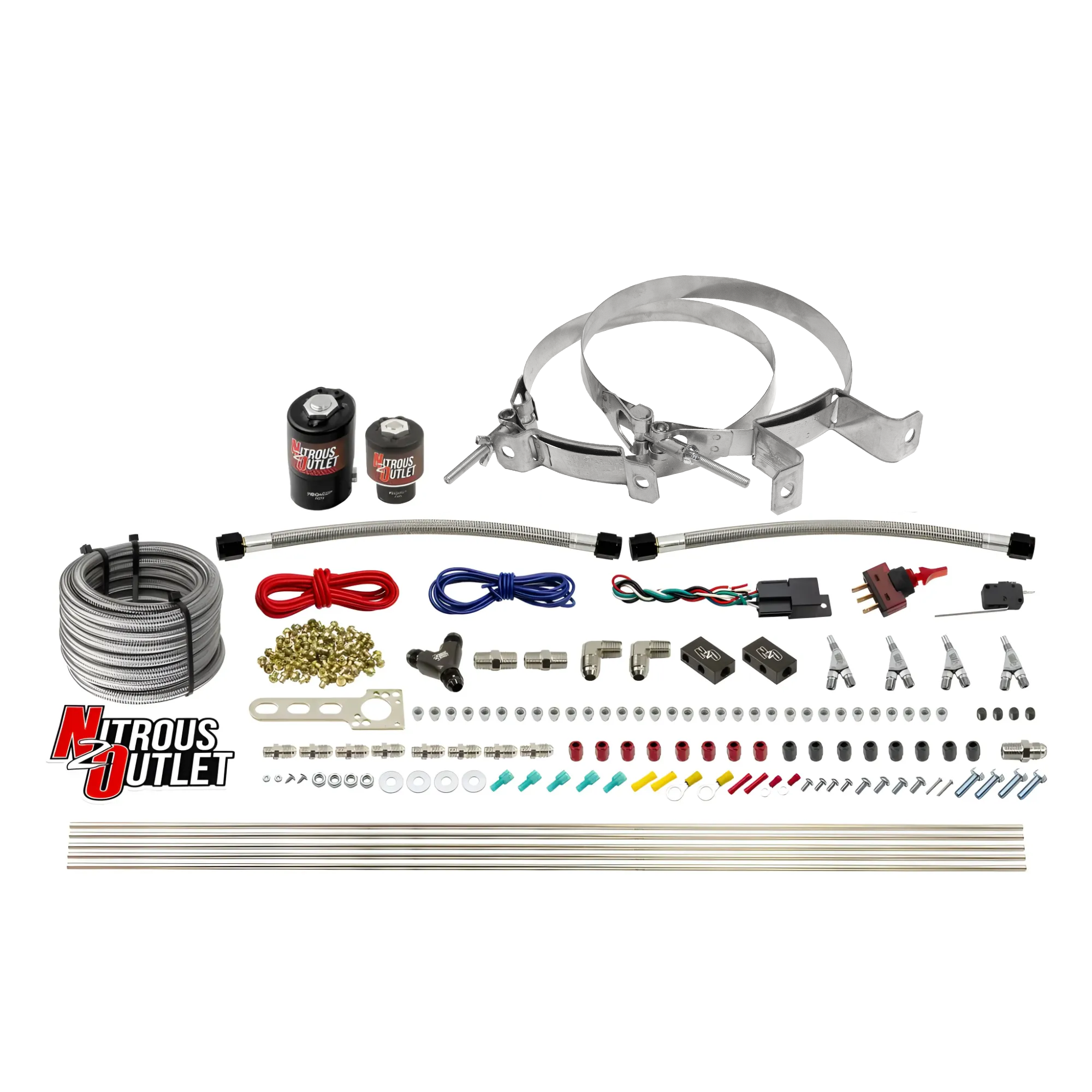 Nitrous Outlet 4 Cylinder Direct Port System - .122 Nitrous Solenoid/.177 Fuel Solenoid/Distribution Blocks/Annular Degree...