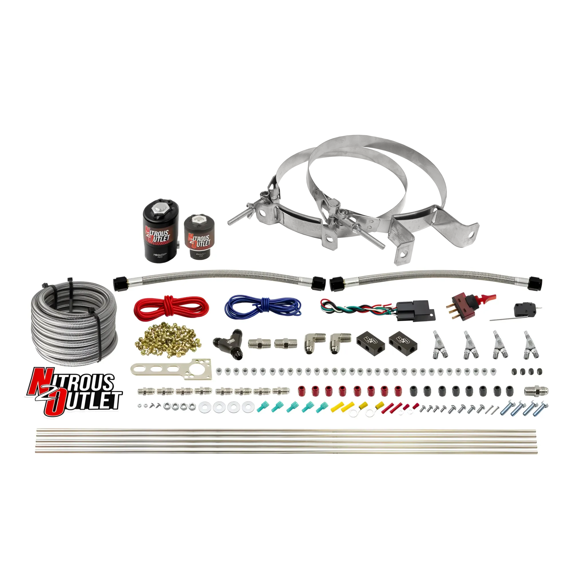 Nitrous Outlet 4 Cylinder Direct Port System - .122 Nitrous Solenoid/.177 Fuel Solenoid/Distribution Blocks/Annular Degree...