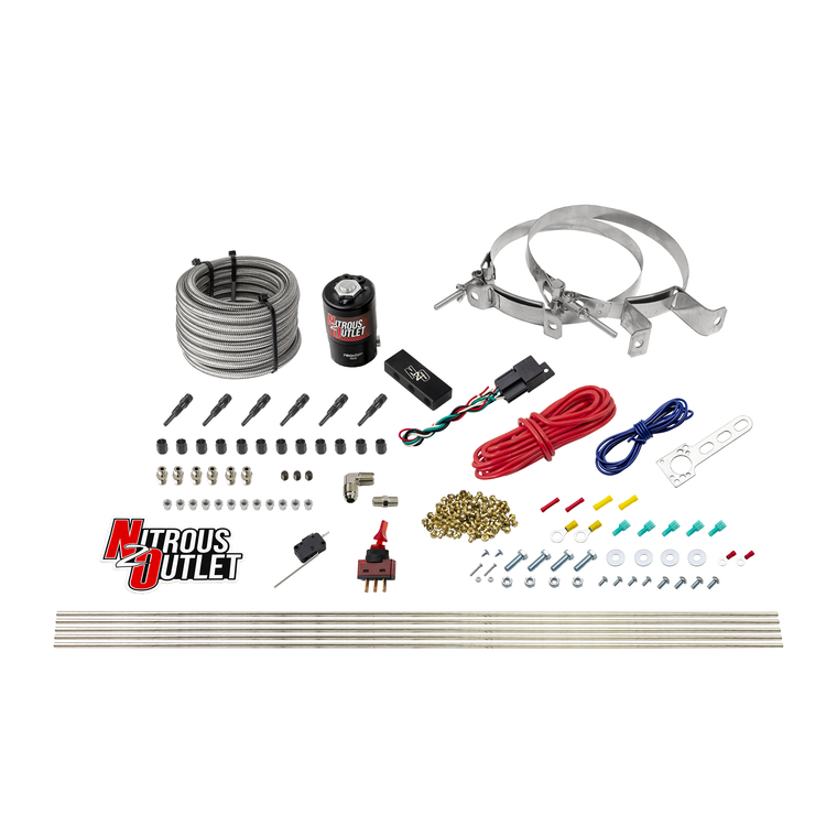 Nitrous Outlet Dry 6 Cylinder Direct Port System -.122 Nitrous Solenoid/Injection Rail/SBT Discharge Nozzles (75-375HP)(No...