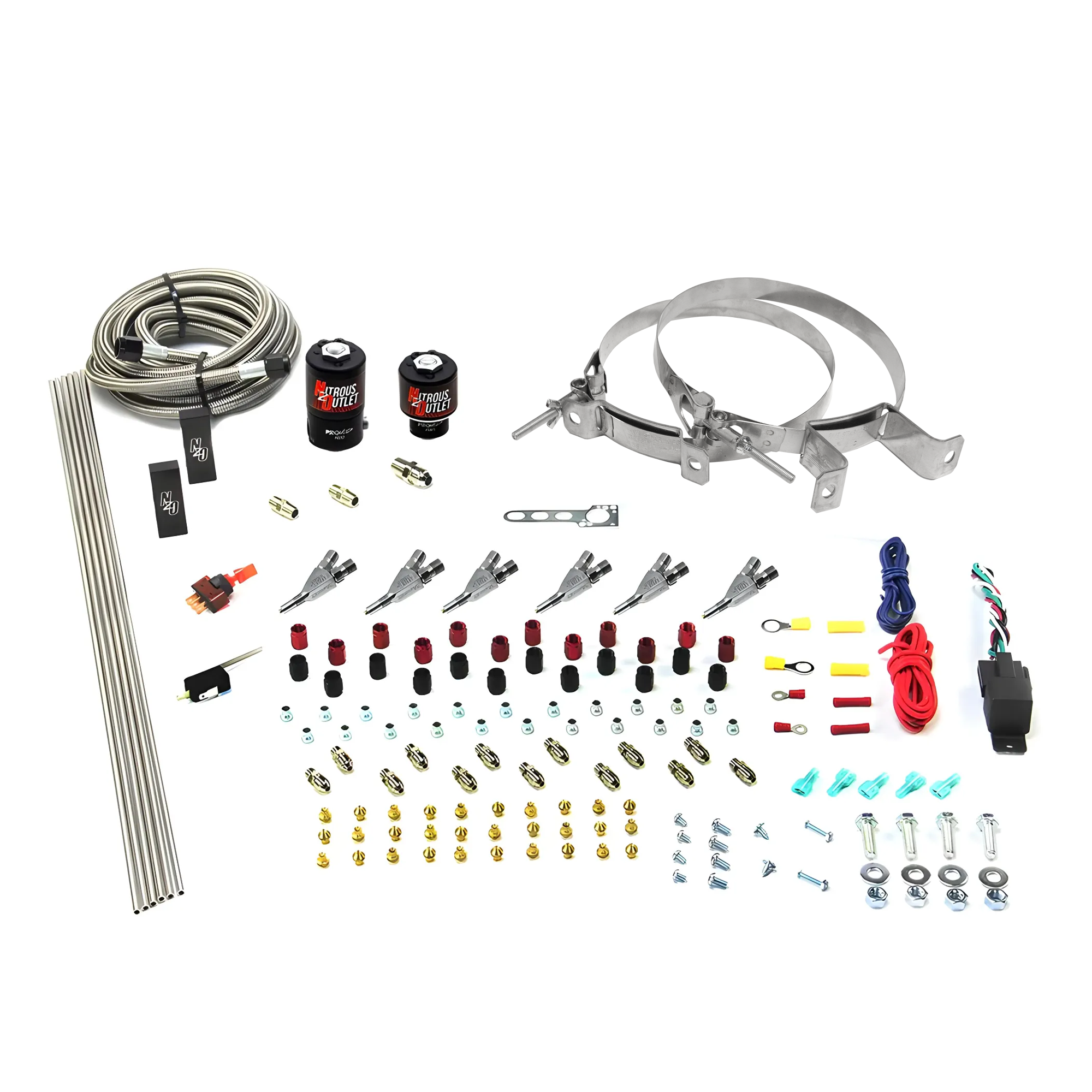 Nitrous Outlet 6 Cylinder Direct Port System - .122 Nitrous Solenoid/.177 Fuel Solenoid/Distribution Blocks/Annular Degree...