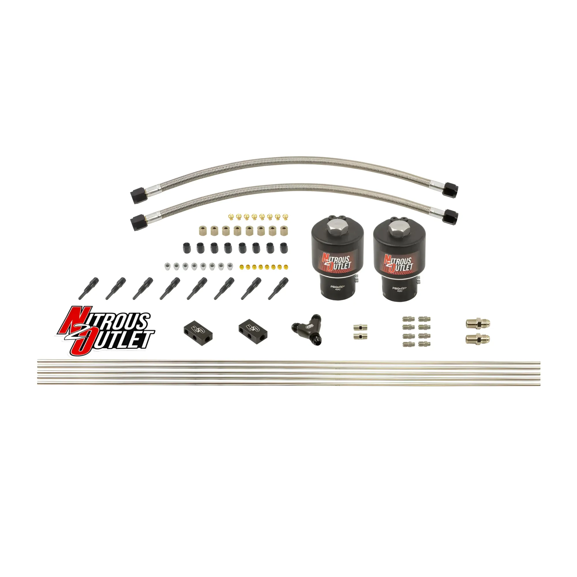 Nitrous Outlet Dry 8 Cylinder Solenoid Forward Direct Port Conversion Kit - Two .178 Trashcan Nitrous Solenoids/ Compact D...