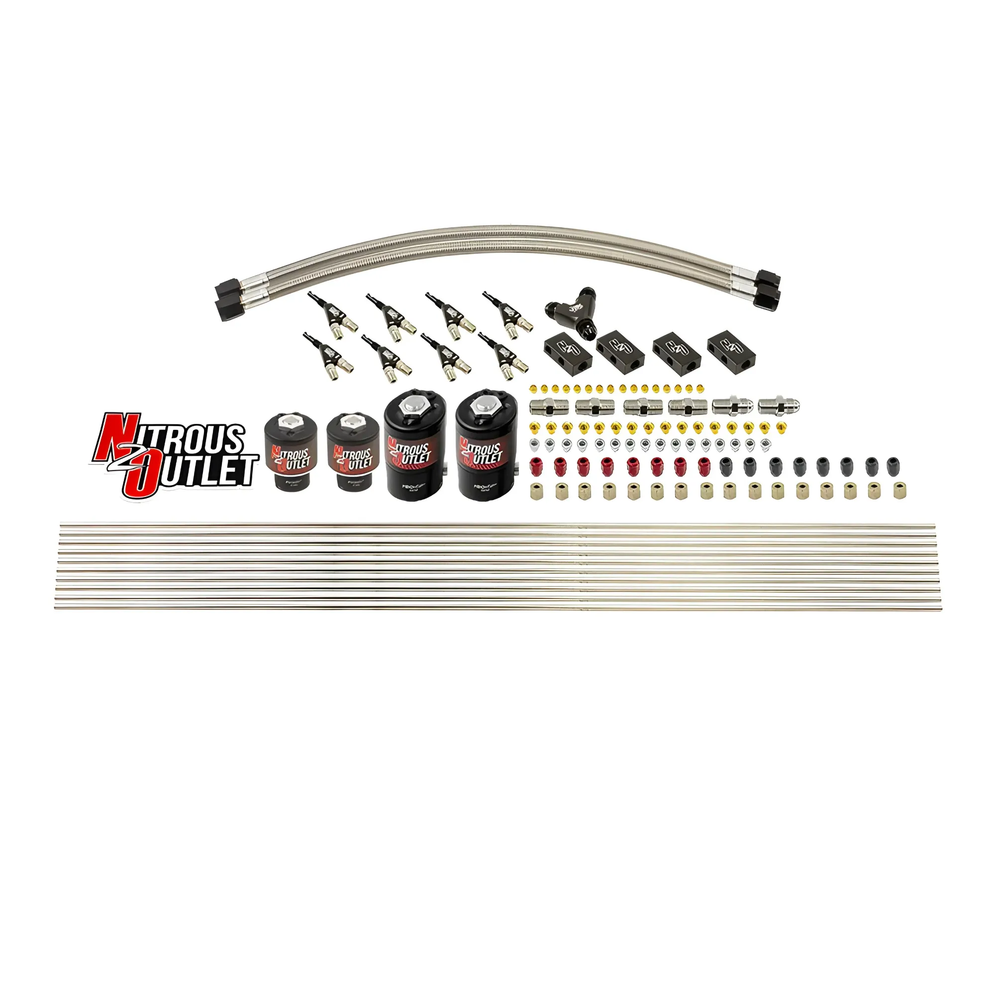 Nitrous Outlet 8 Cylinder Solenoids Forward Direct Port Conversion Kit - Two .112 Nitrous Solenoids/Two .177 Fuel Solenoid...
