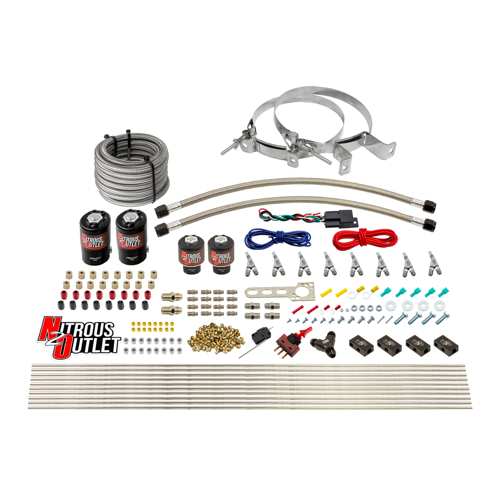 Nitrous Outlet 8 Cylinder Direct Port System - Two .112 Nitrous Solenoids/Two .177 Fuel Solenoids/Compact Distribution Blo...