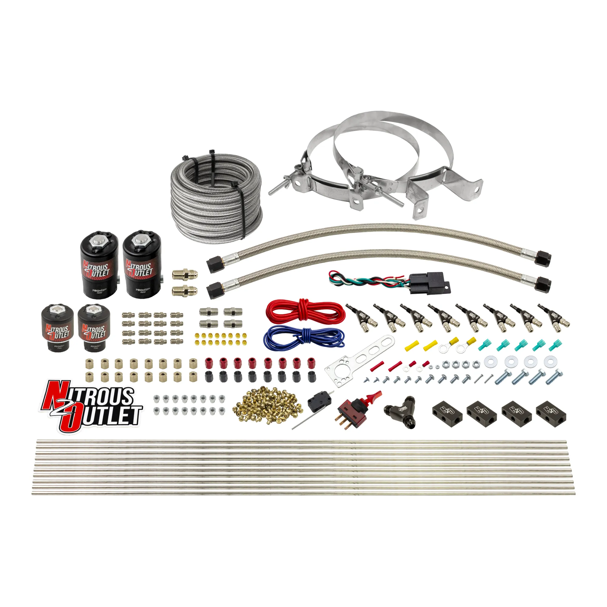 Nitrous Outlet 8 Cylinder Direct Port System - Two .112 Nitrous Solenoids/Two .177 Fuel Solenoids/Compact Distribution Blo...