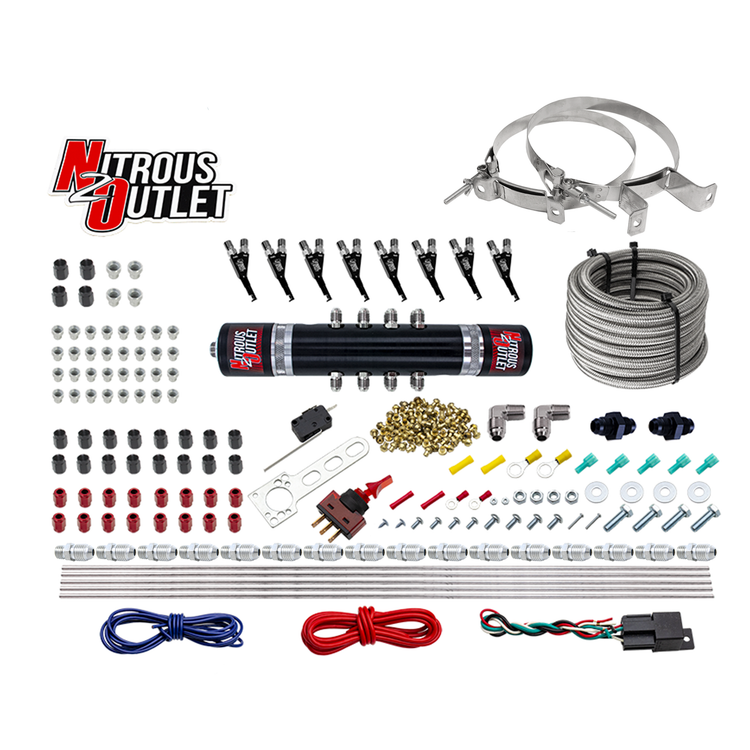 Nitrous Outlet 8 Cylinder 'Black Widow' Direct Port System - .122 Nitrous Solenoid/.310 Fuel Solenoid/Solenoid Distributio...