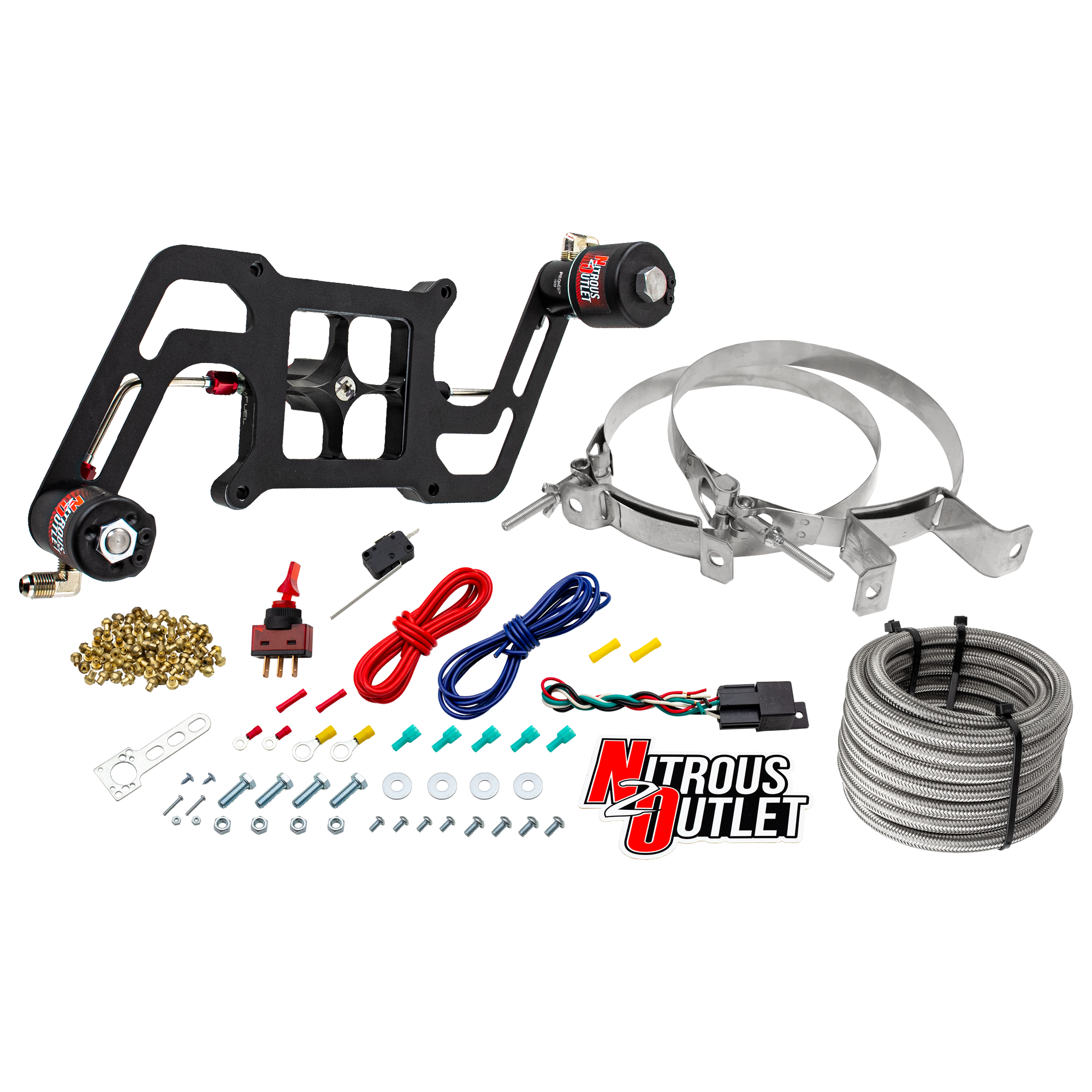 Nitrous Outlet 4150 Stinger 3 Race System - Hard-line/.178 Trashcan Nitrous Solenoid/.310 Fuel Solenoid/Boomerang Solenoid...