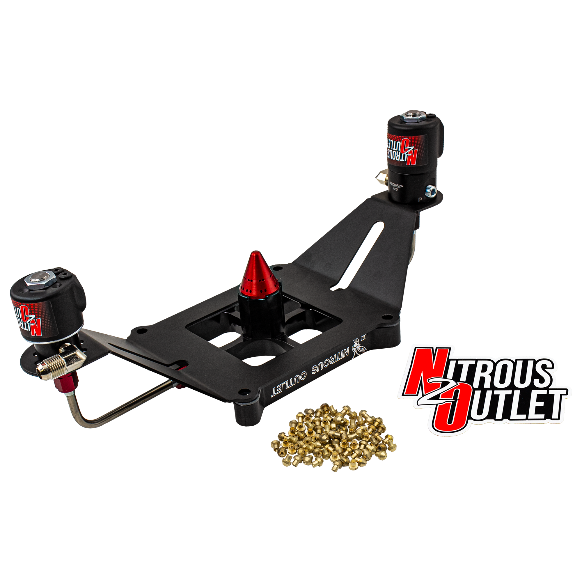 Nitrous Outlet 4150 Stinger 3 Solenoid Forward Conversion Kit - Hard-line/.122 Nitrous Solenoid/.177 Fuel Solenoid/Deep Br...