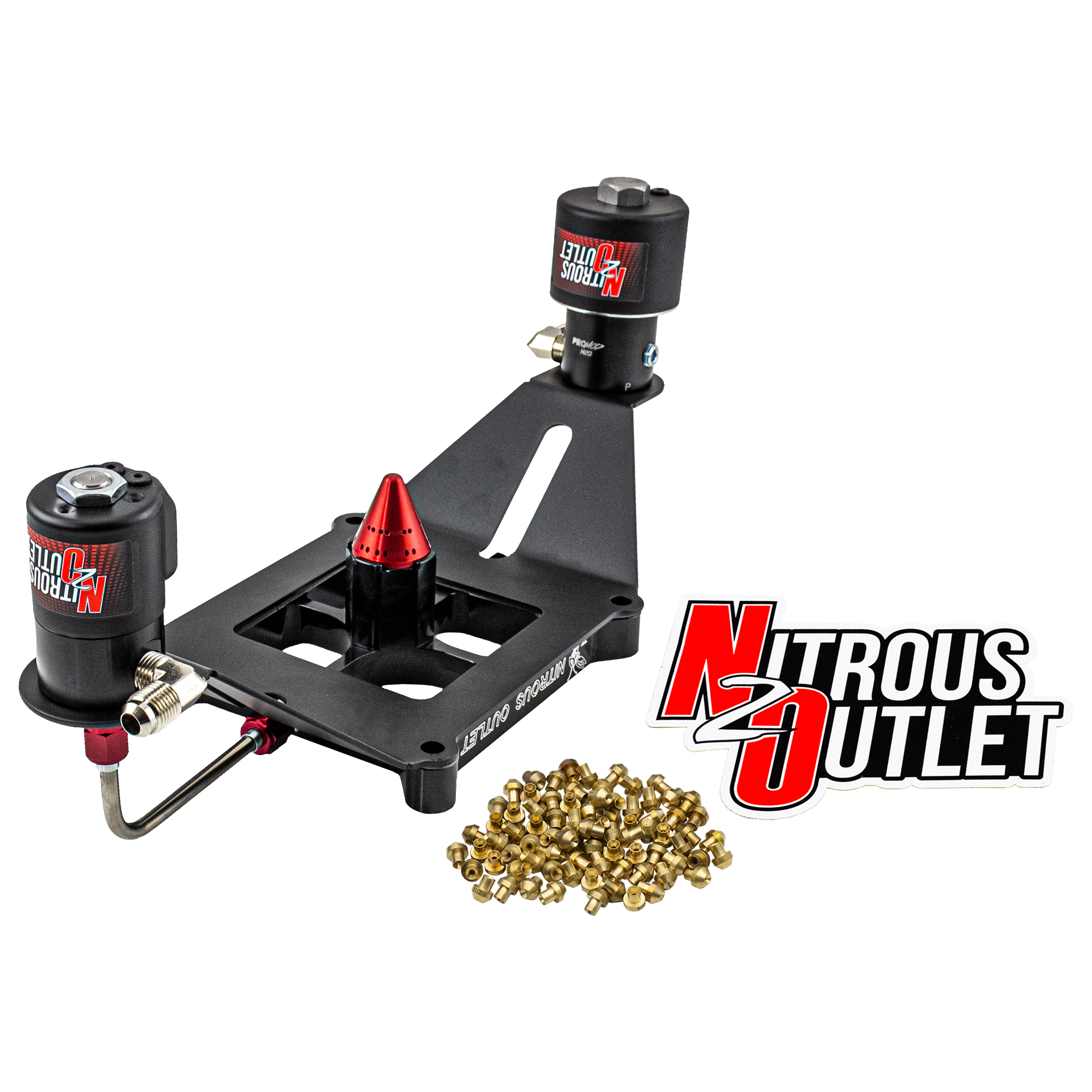 Nitrous Outlet 4150 Stinger 3 Race Solenoid Forward Conversion Kit - Hard-line/.178 Trashcan Nitrous Solenoid/.310 Fuel So...