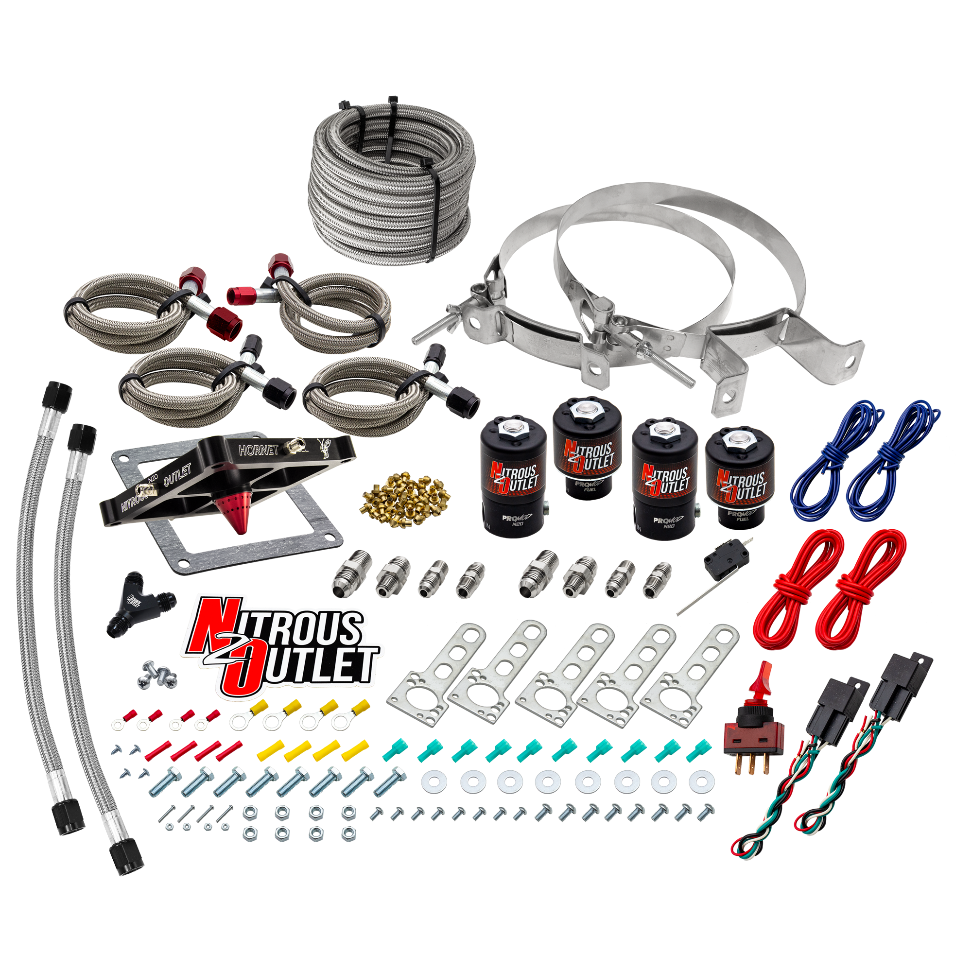 Nitrous Outlet 4500  Hornet 2 Dual Stage System - Two .122 Nitrous Solenoids/Two .177 Fuel Solenoids/Universal Solenoid Br...