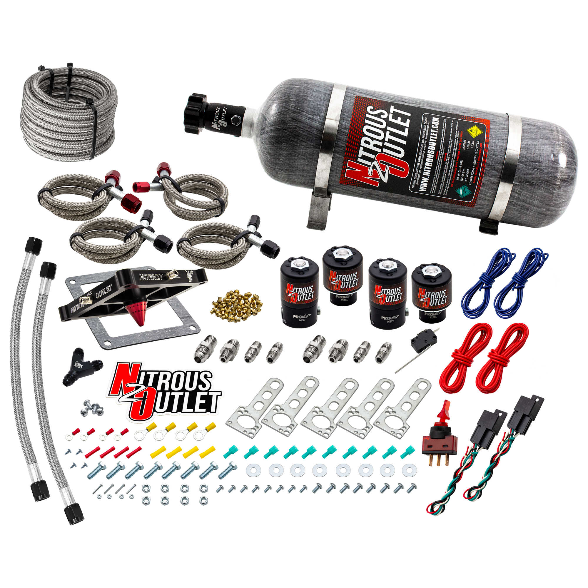 Nitrous Outlet 4500  Hornet 2 Dual Stage System - Two .122 Nitrous Solenoids/Two .177 Fuel Solenoids/Universal Solenoid Br...