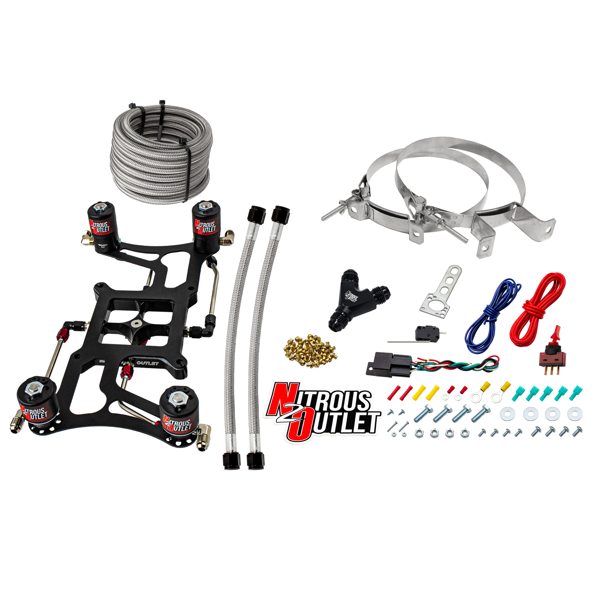 Nitrous Outlet 4500 Hornet 2 Dual Stage System - Hard-line/Two .122 Nitrous Solenoids/Two .177 Fuel Solenoids/Four Solenoi...