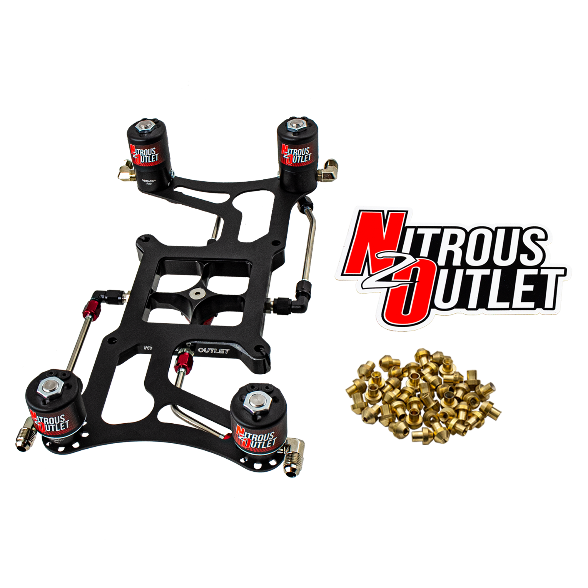 Nitrous Outlet 4500 Hornet 2 Dual Stage Solenoid Forward Conversion Kit - Hard-line/Two .122 Nitrous Solenoids/Two .177 Fu...