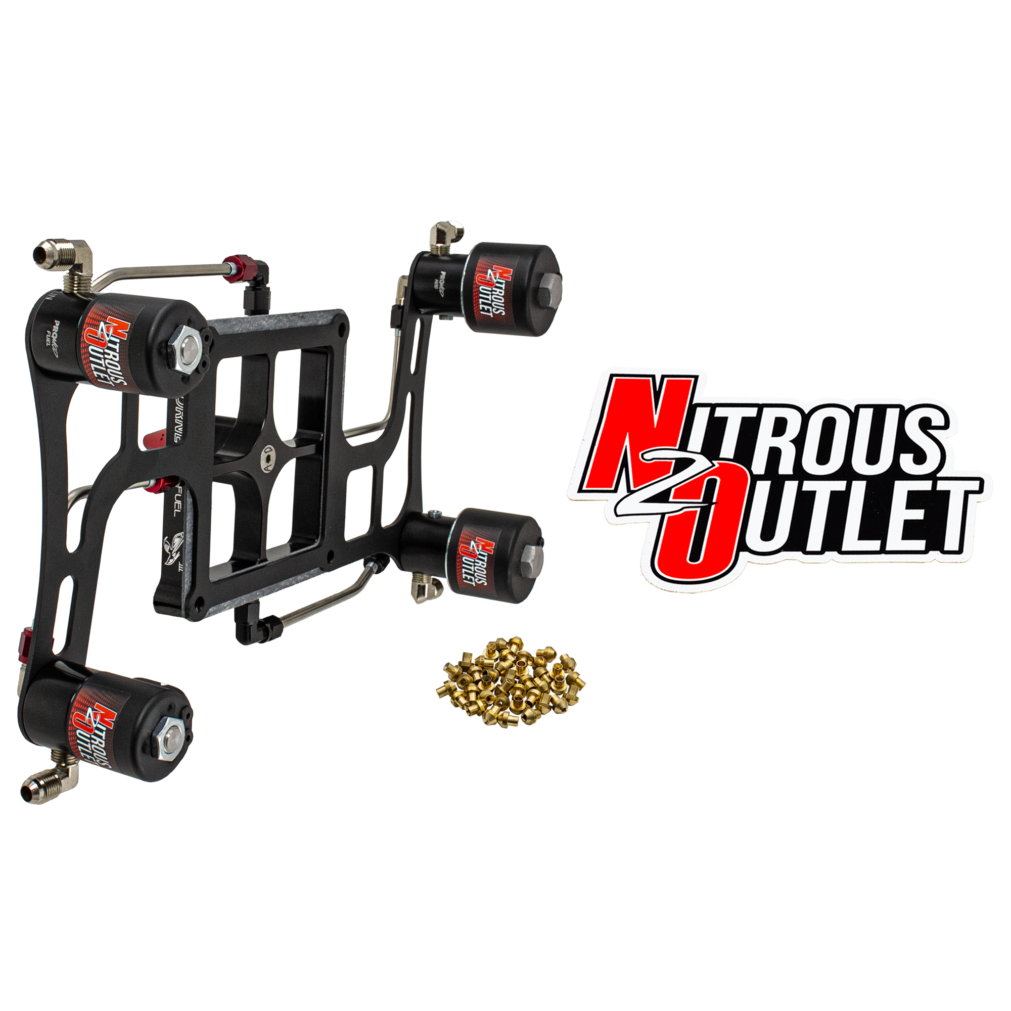 Nitrous Outlet 4500 Hornet 3 Race Dual Stage Solenoid Forward Conversion Kit - Hard-line/Two .178 Trashcan Nitrous Solenoi...