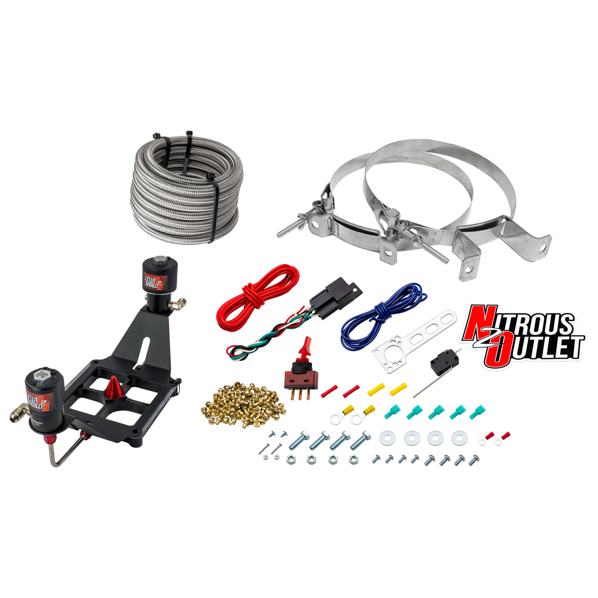 Nitrous Outlet 4500 Stinger 2 Race System - Hard-line/.178 Trashcan Nitrous Solenoid/.310 Fuel Solenoid/Deep Break Solenoi...